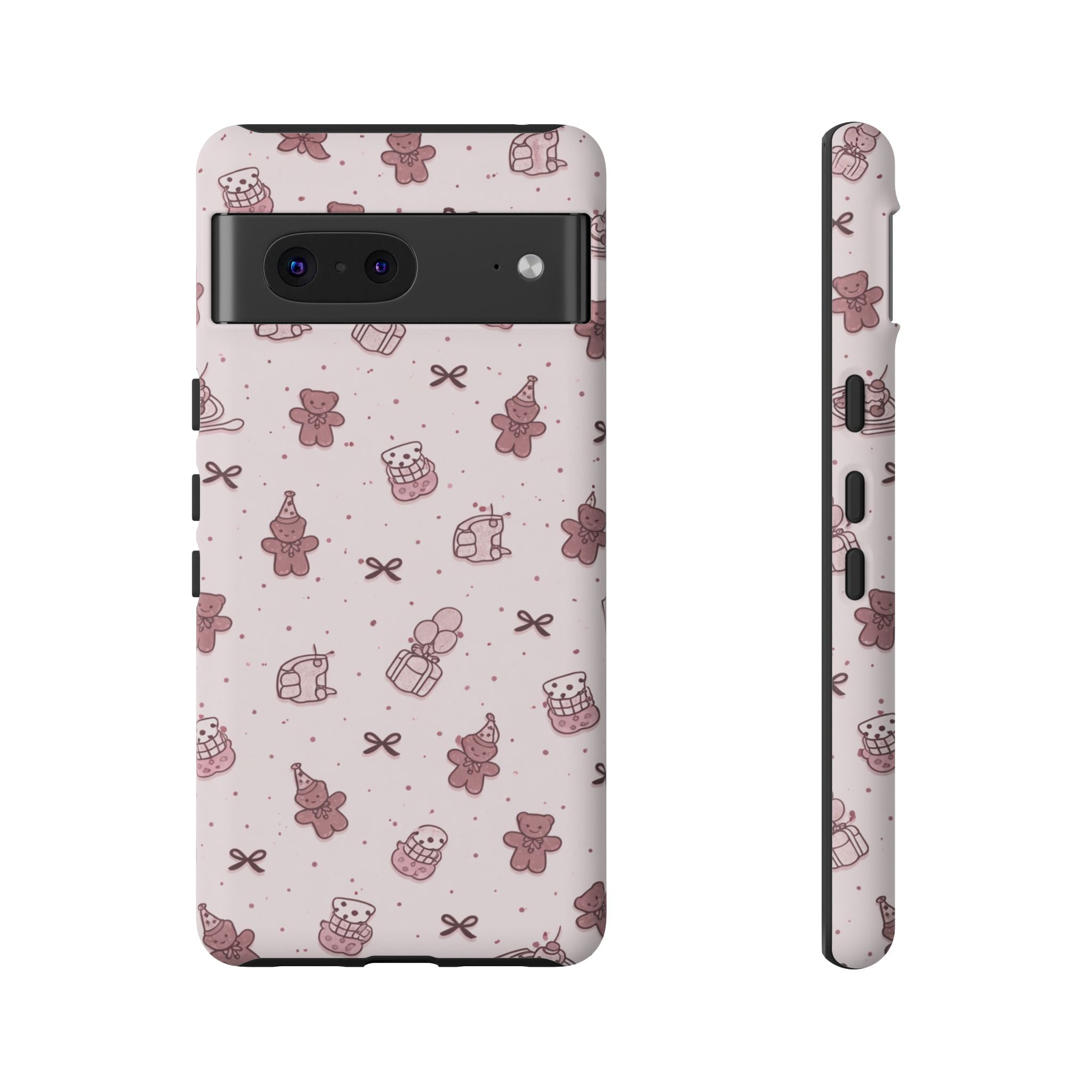 Cute Teddy Pattern Phone Case — Pink Kawaii Bear & Gift Protective Cover🧸💕