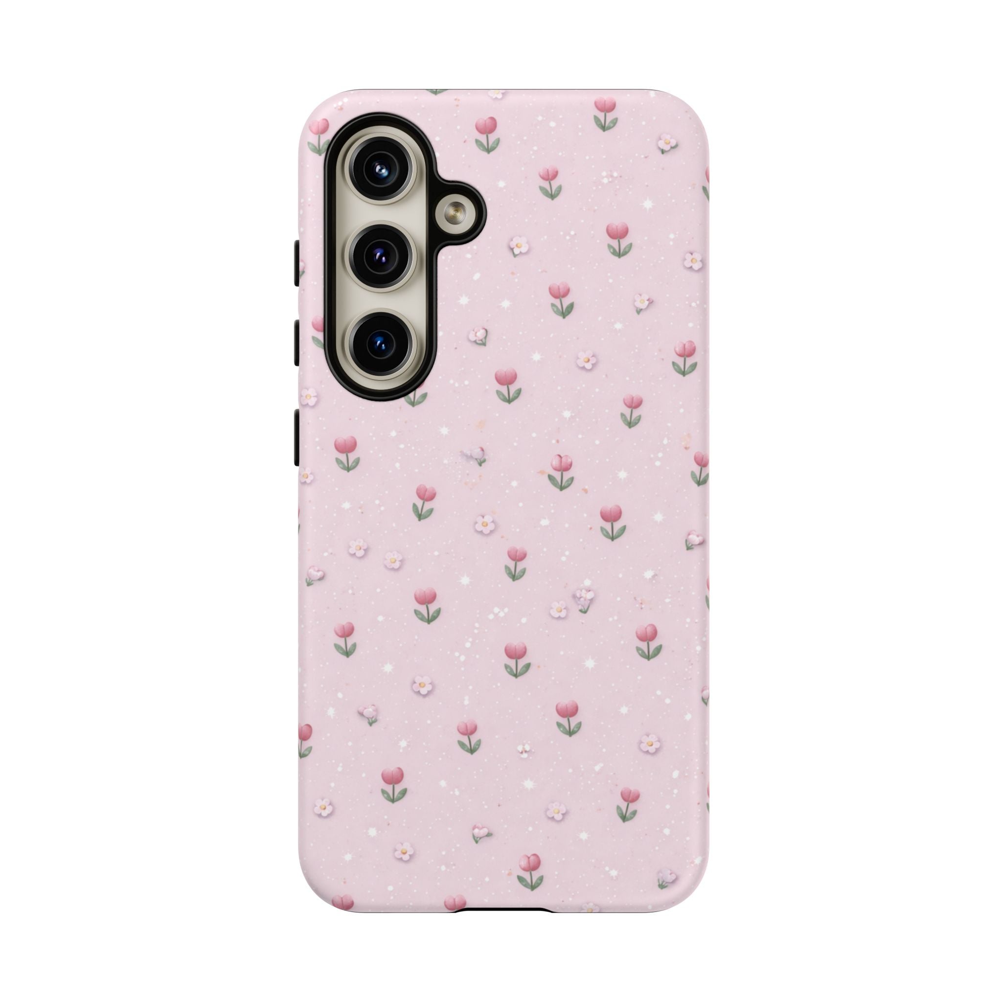 Pink Tiny Tulip Tough Phone Case - Floral Protective iPhone Cover🌷🩷