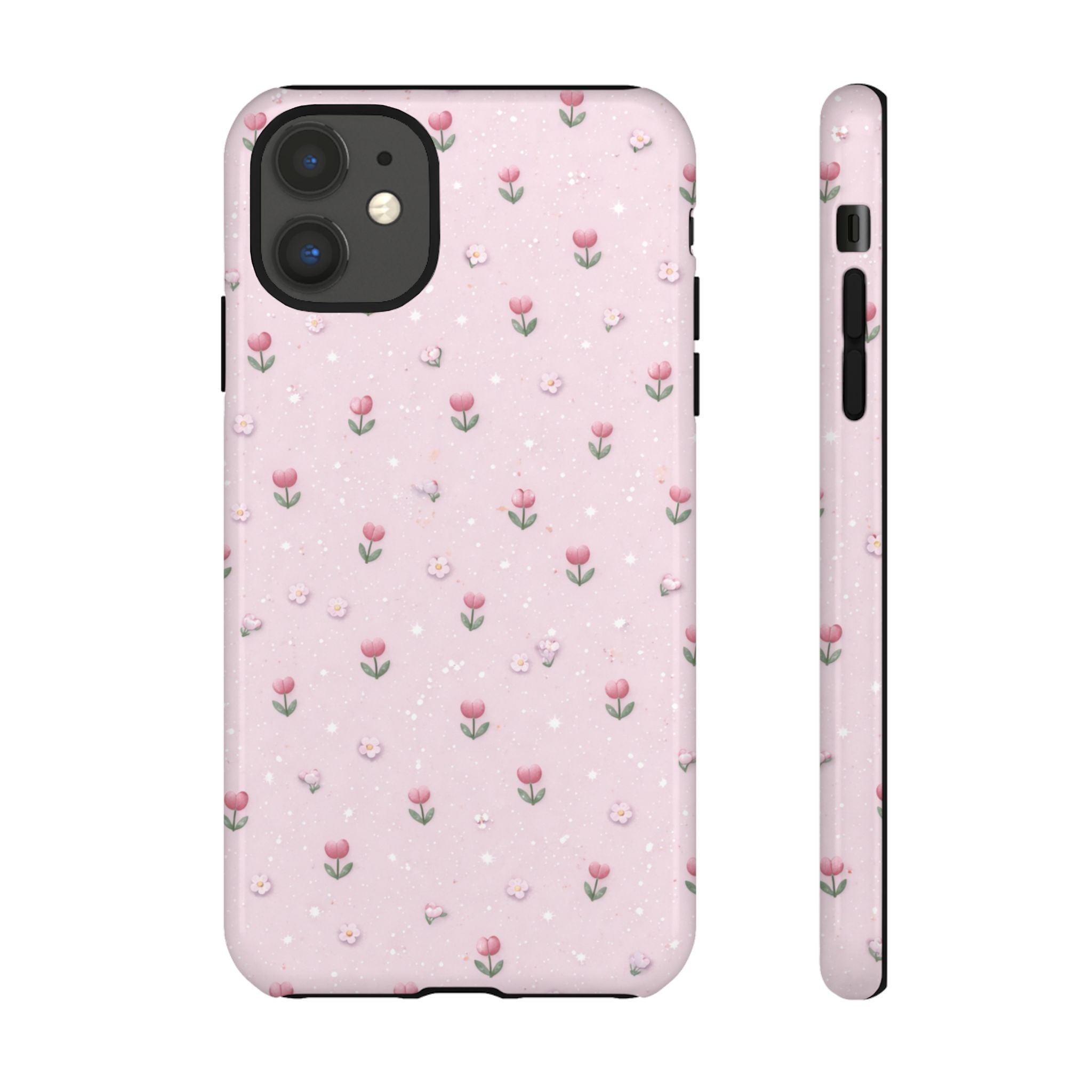 Pink Tiny Tulip Tough Phone Case - Floral Protective iPhone Cover🌷🩷