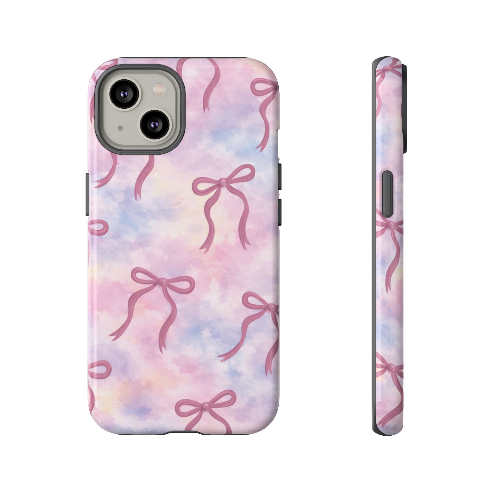 Pink Watercolor Bow Phone Case — Cute Pastel iPhone & Samsung Tough Case🎀🌷