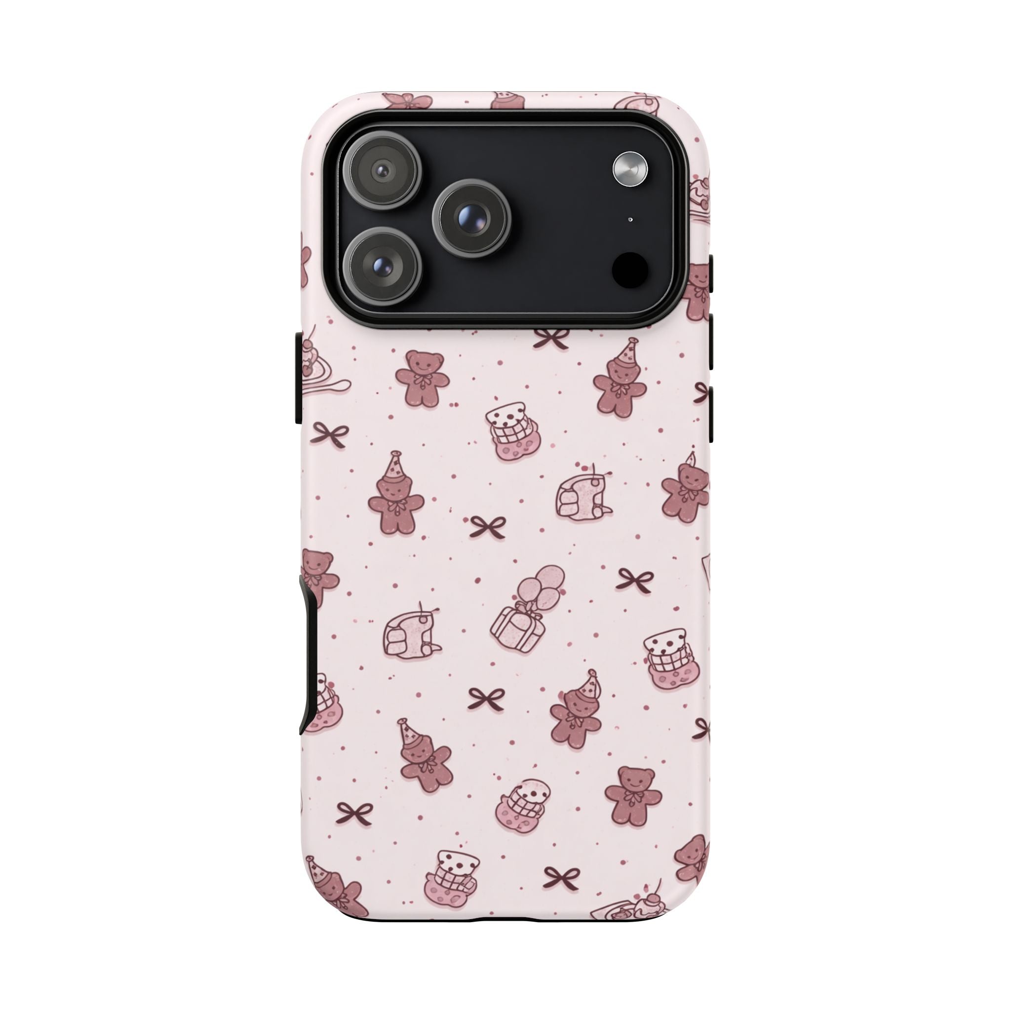Cute Teddy Pattern Phone Case — Pink Kawaii Bear & Gift Protective Cover🧸💕