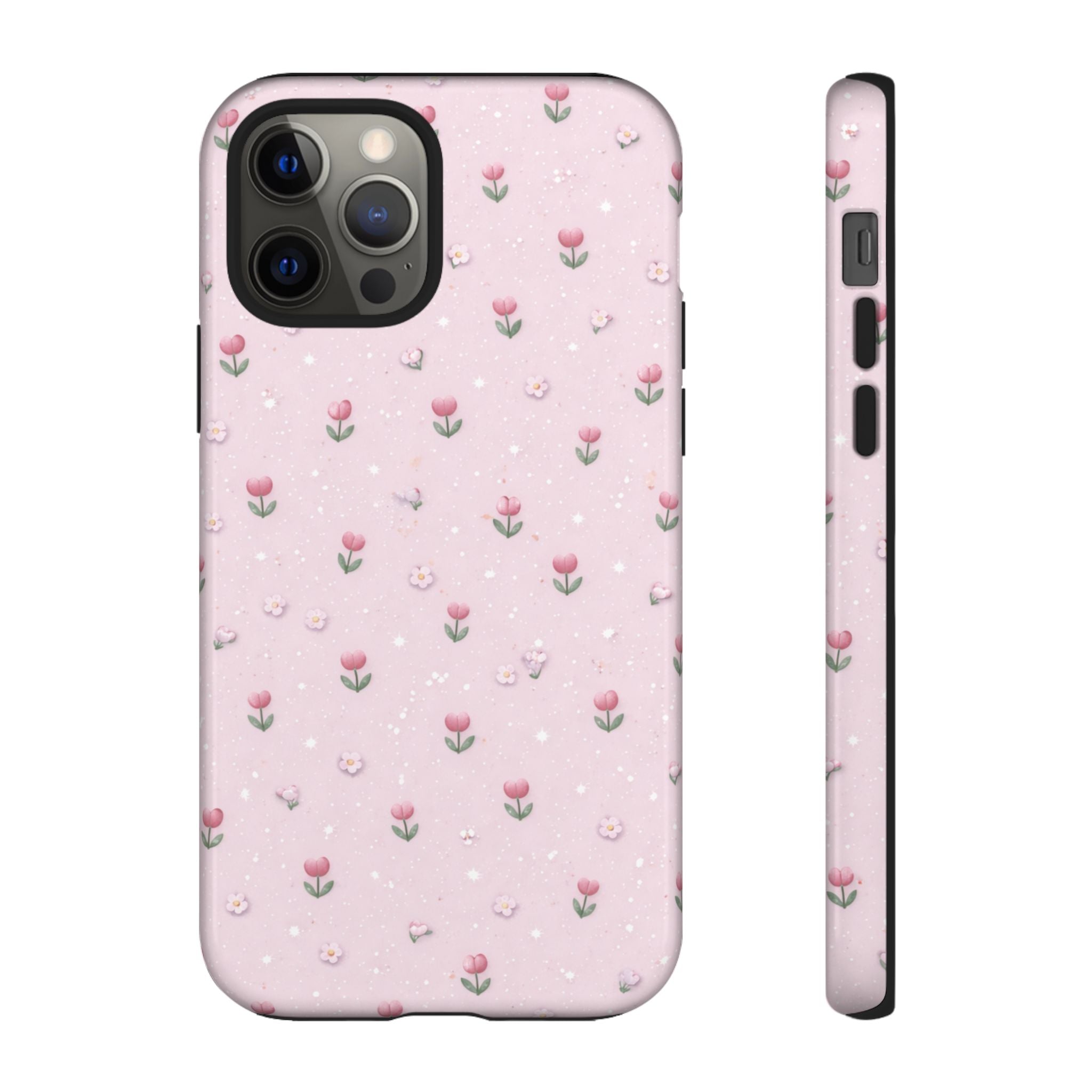 Pink Tiny Tulip Tough Phone Case - Floral Protective iPhone Cover🌷🩷