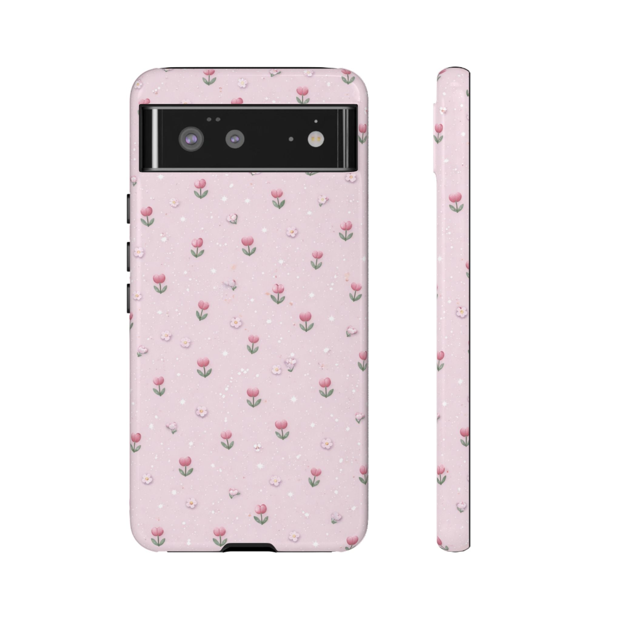 Pink Tiny Tulip Tough Phone Case - Floral Protective iPhone Cover🌷🩷