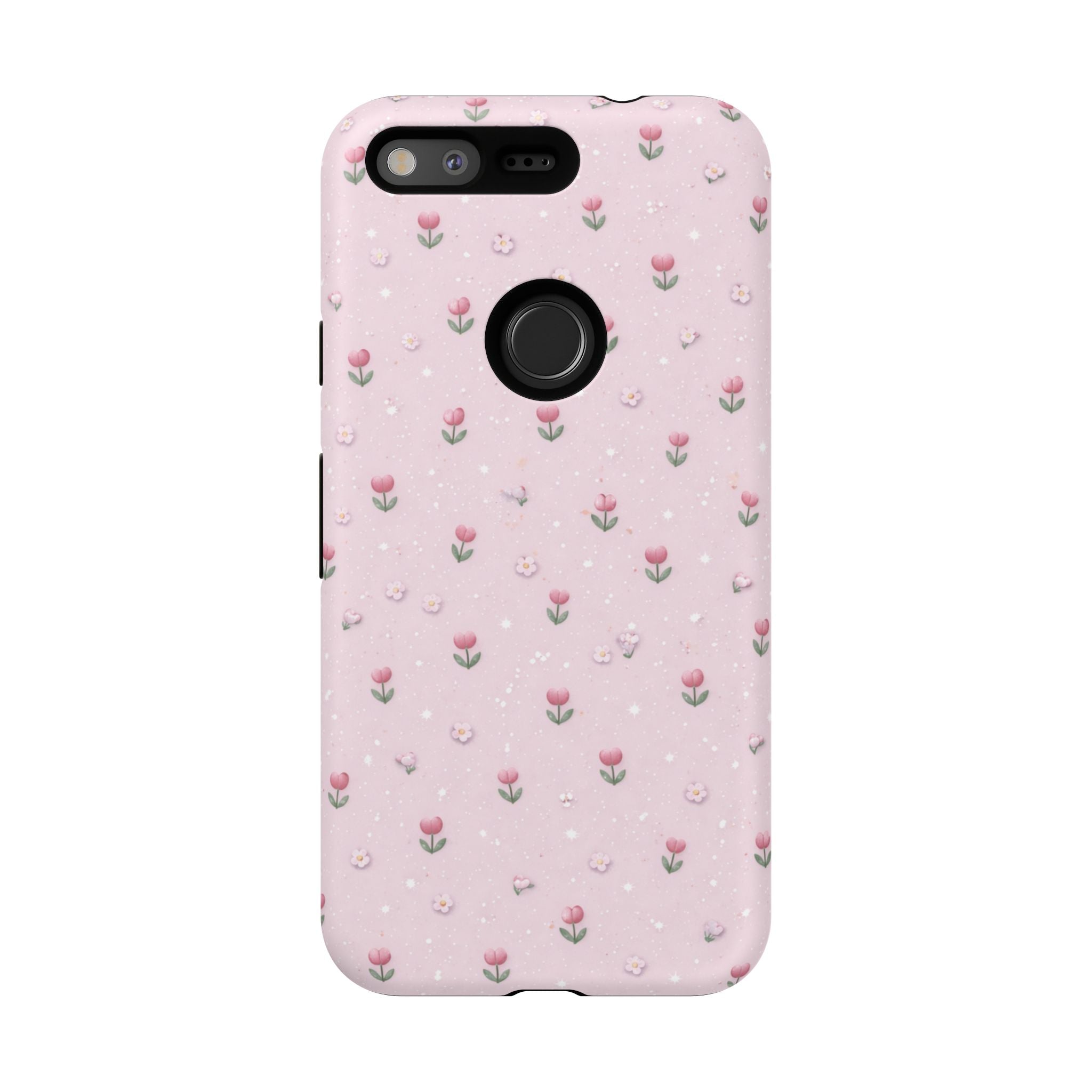 Pink Tiny Tulip Tough Phone Case - Floral Protective iPhone Cover🌷🩷