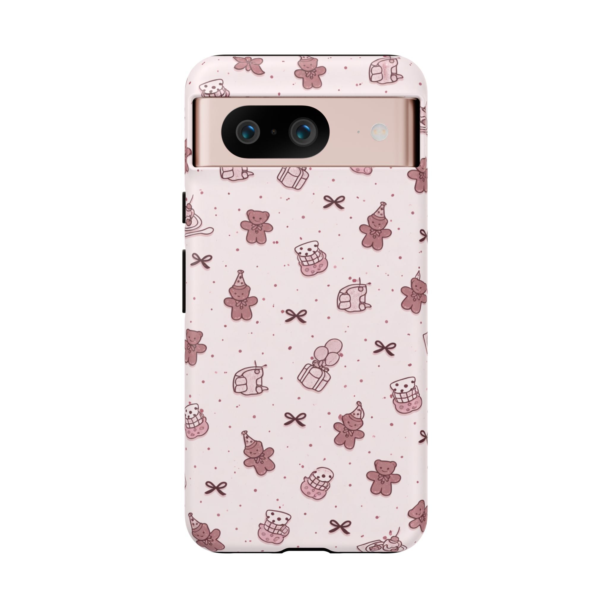 Cute Teddy Pattern Phone Case — Pink Kawaii Bear & Gift Protective Cover🧸💕