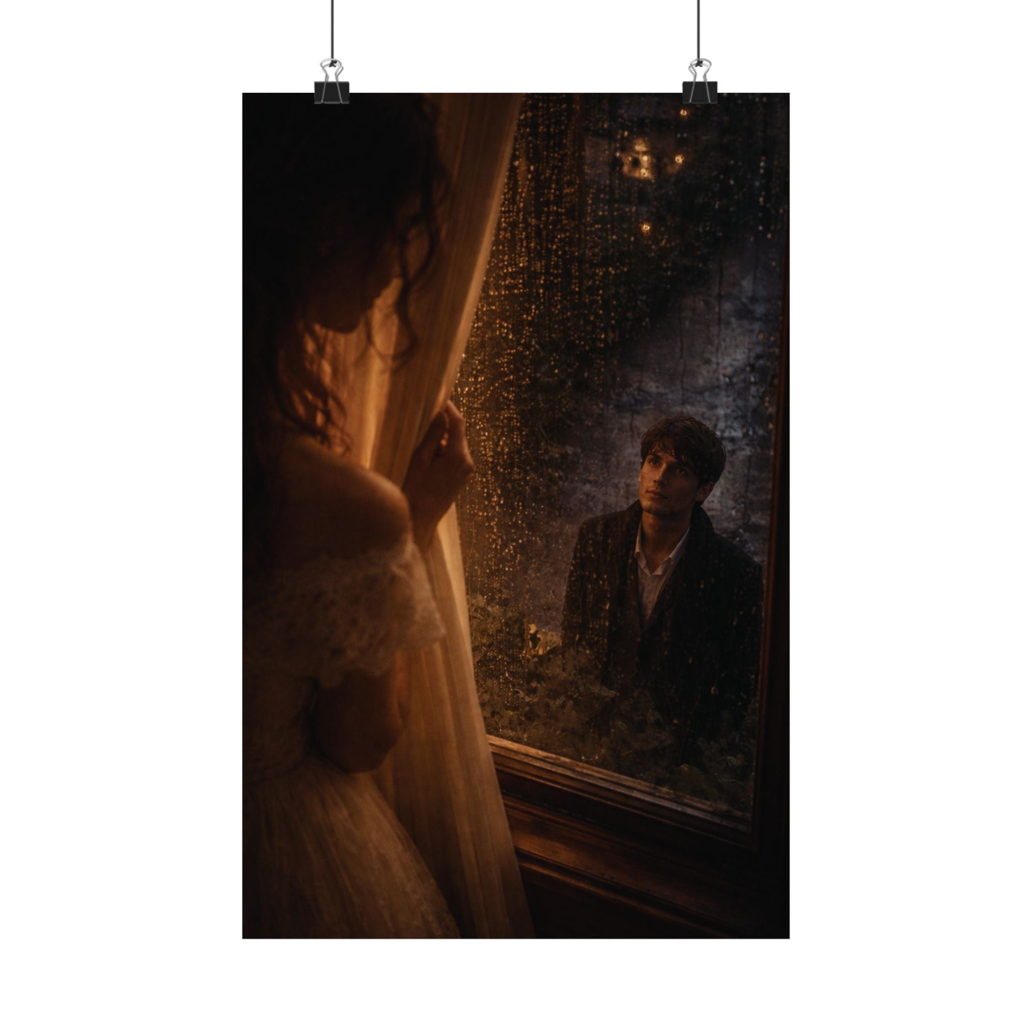 Midnight Window | A Cinematic Romance Matte Art Print 🌙🕯️