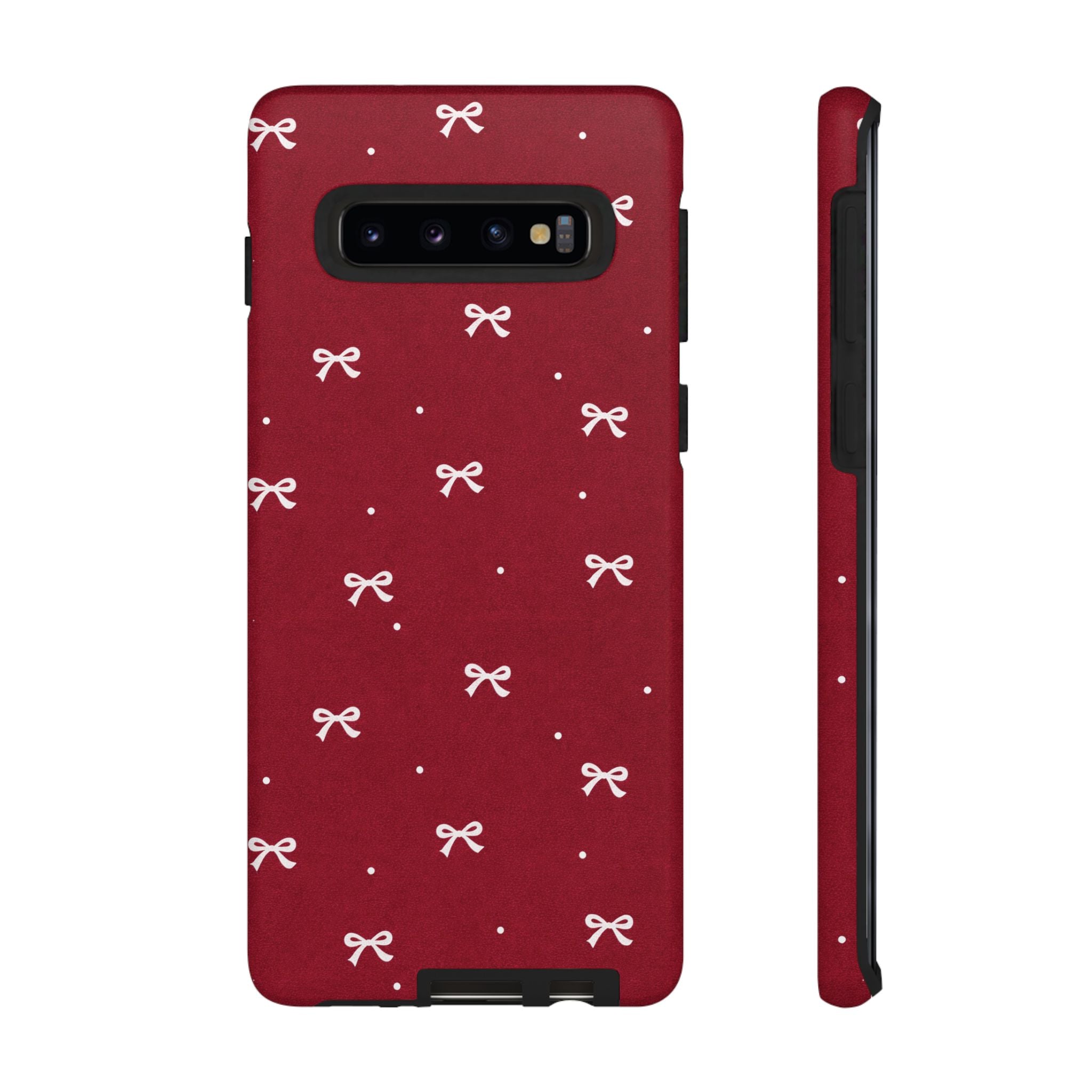 Red Bow Pattern Phone Case | Cute Minimal iPhone Case | Vintage Coquette Aesthetic Cover | Tough Protective Case