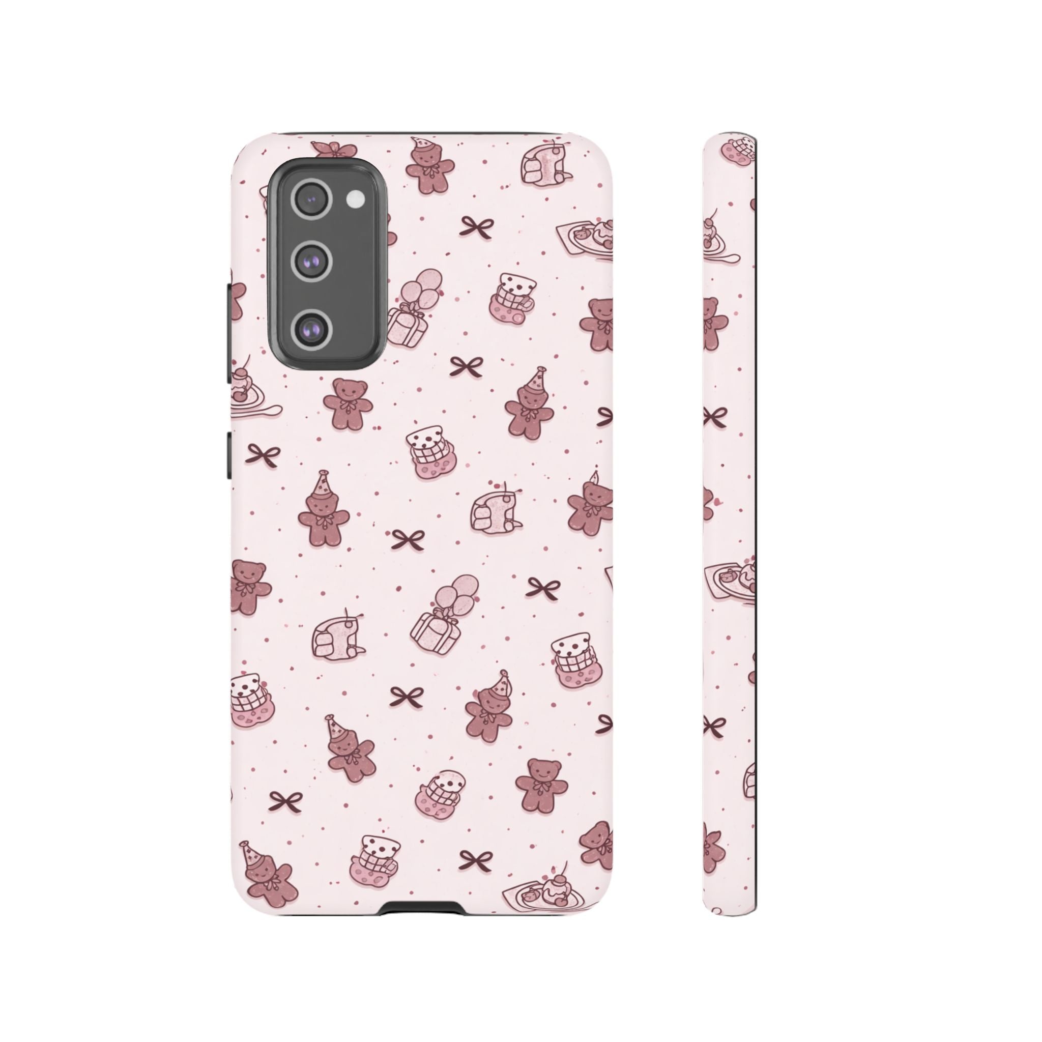 Cute Teddy Pattern Phone Case — Pink Kawaii Bear & Gift Protective Cover🧸💕