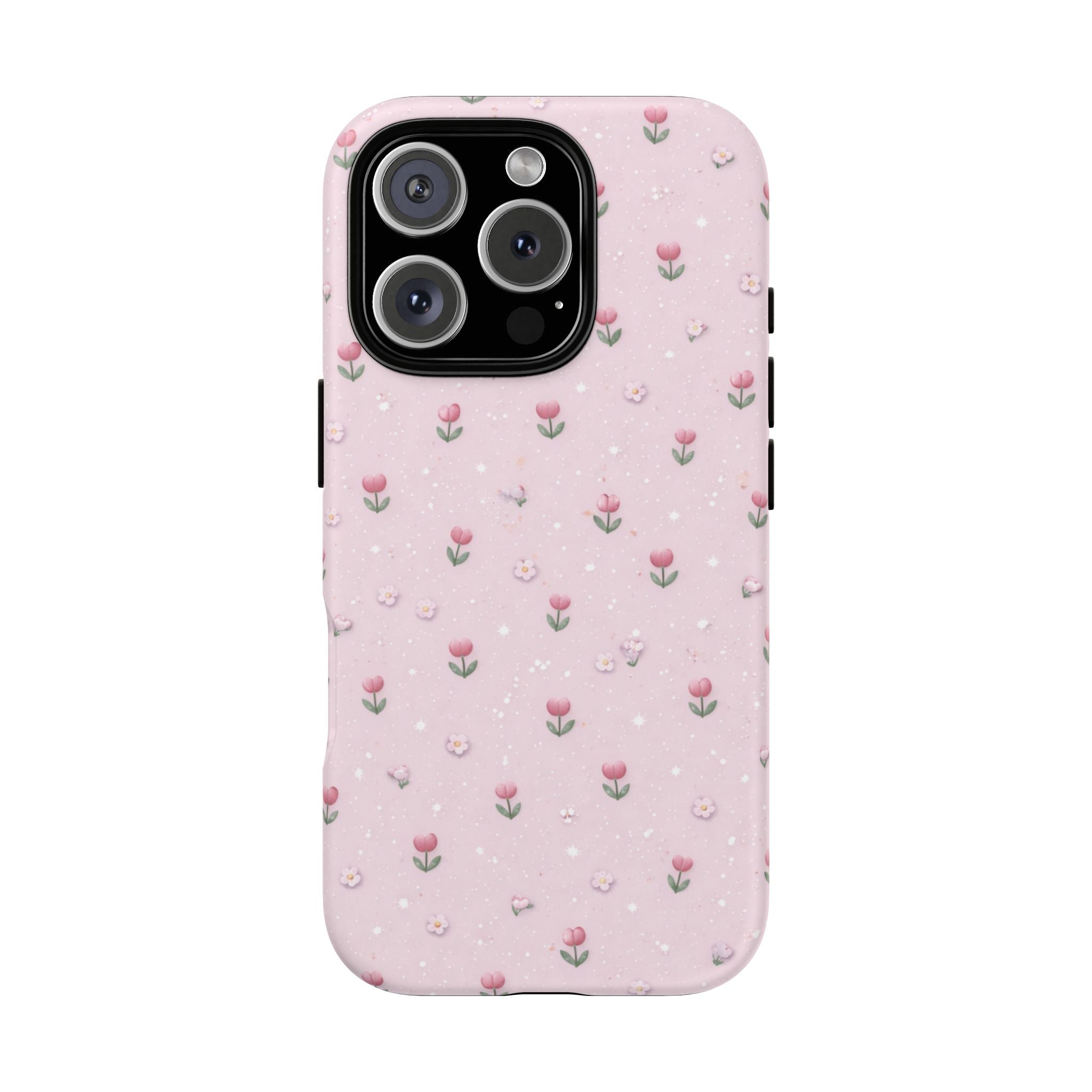 Pink Tiny Tulip Tough Phone Case - Floral Protective iPhone Cover🌷🩷