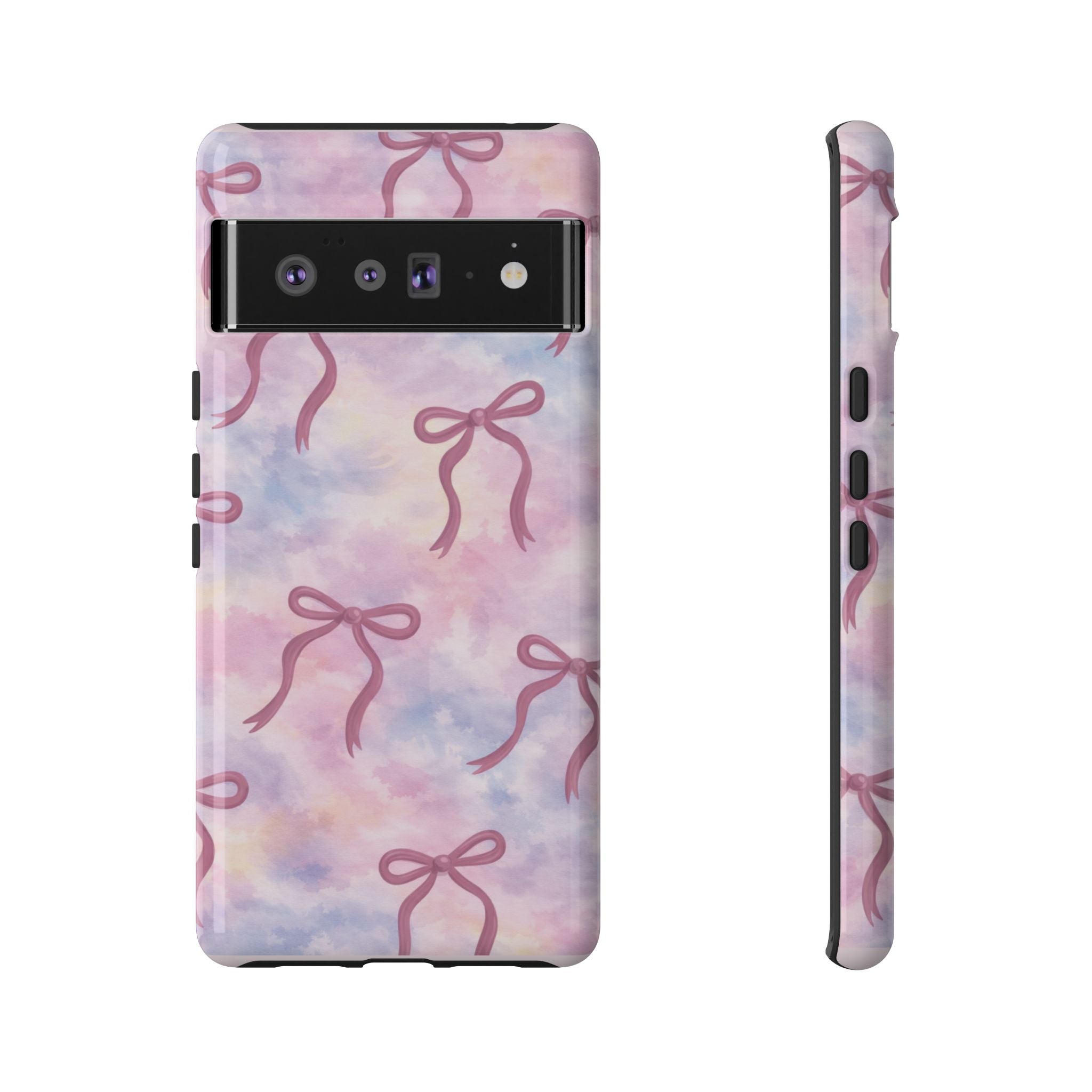 Pink Watercolor Bow Phone Case — Cute Pastel iPhone & Samsung Tough Case🎀🌷