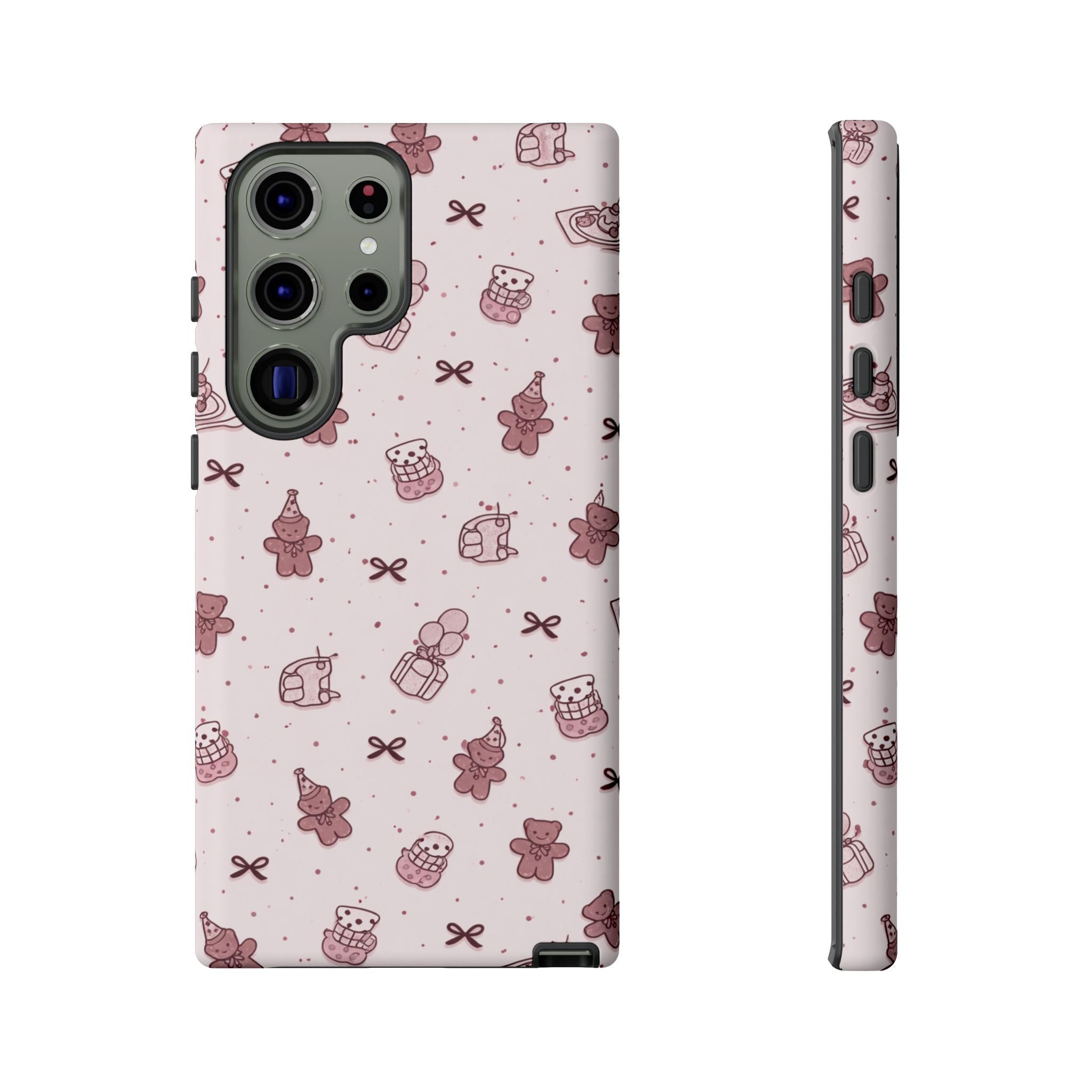 Cute Teddy Pattern Phone Case — Pink Kawaii Bear & Gift Protective Cover🧸💕