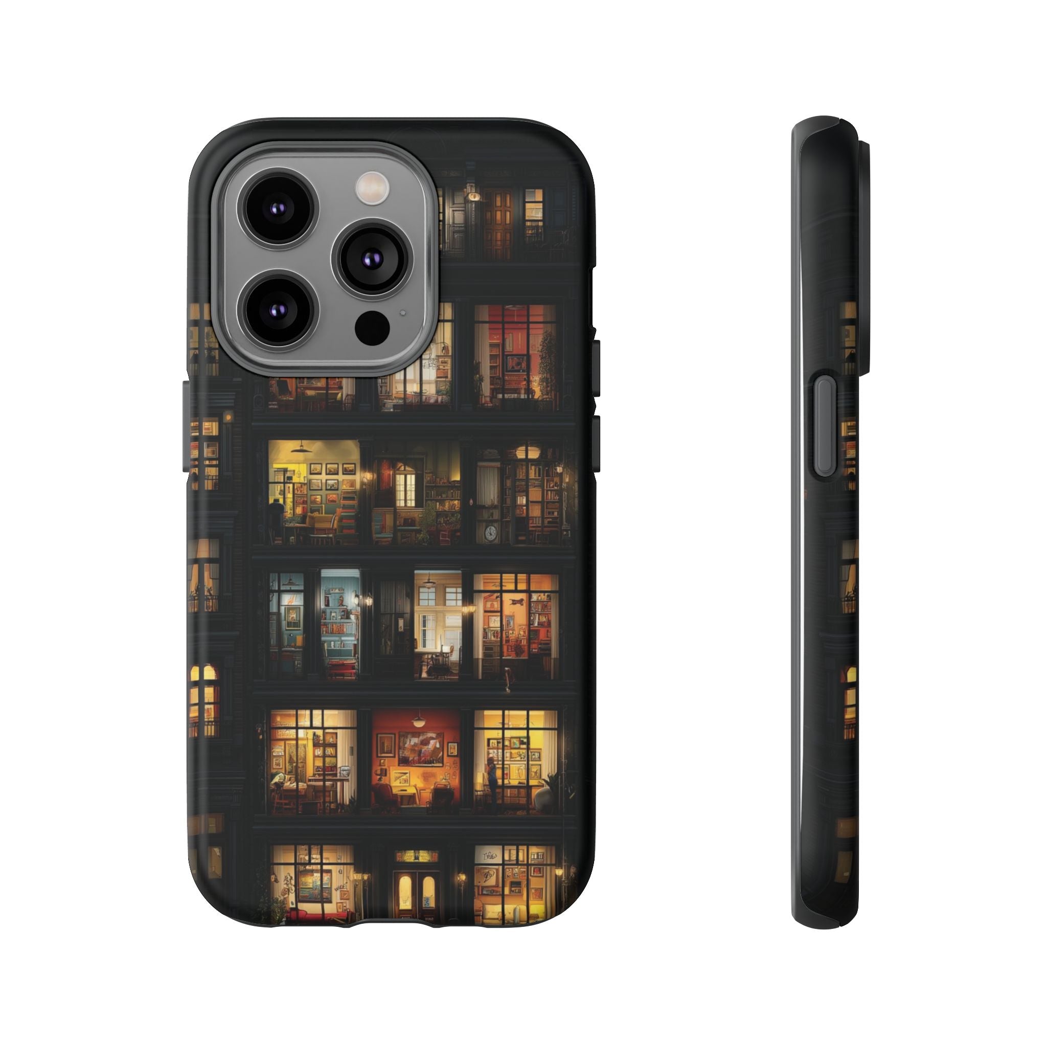 Phone Case — Cozy Apartment Window Nightscape Tough Case🌌🖤