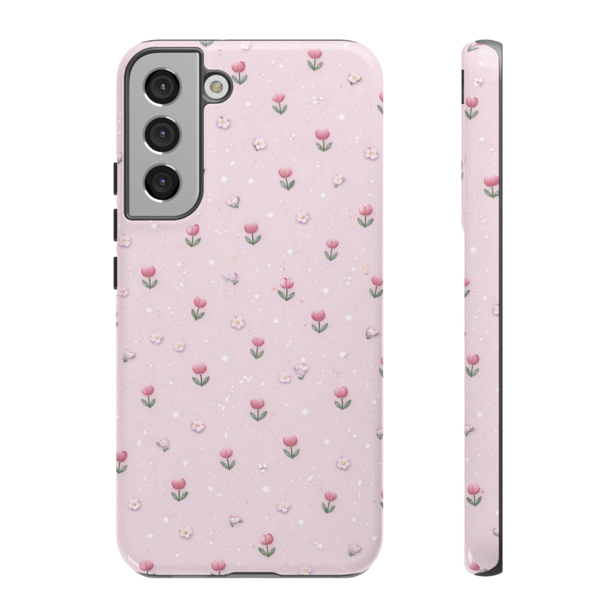 Pink Tiny Tulip Tough Phone Case - Floral Protective iPhone Cover🌷🩷