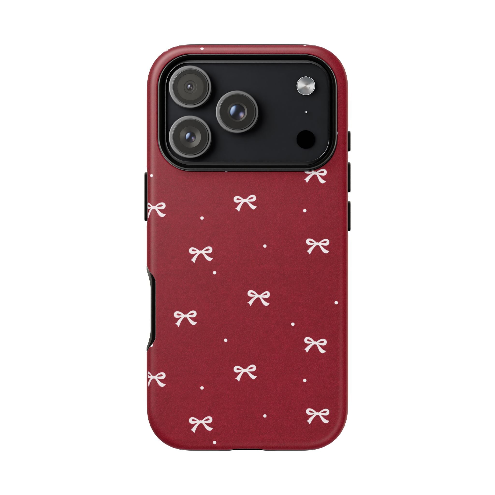 Red Bow Pattern Phone Case | Cute Minimal iPhone Case | Vintage Coquette Aesthetic Cover | Tough Protective Case