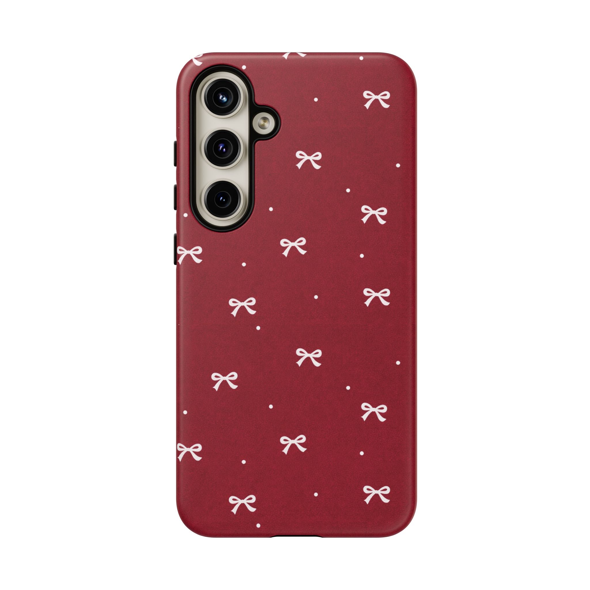 Red Bow Pattern Phone Case | Cute Minimal iPhone Case | Vintage Coquette Aesthetic Cover | Tough Protective Case