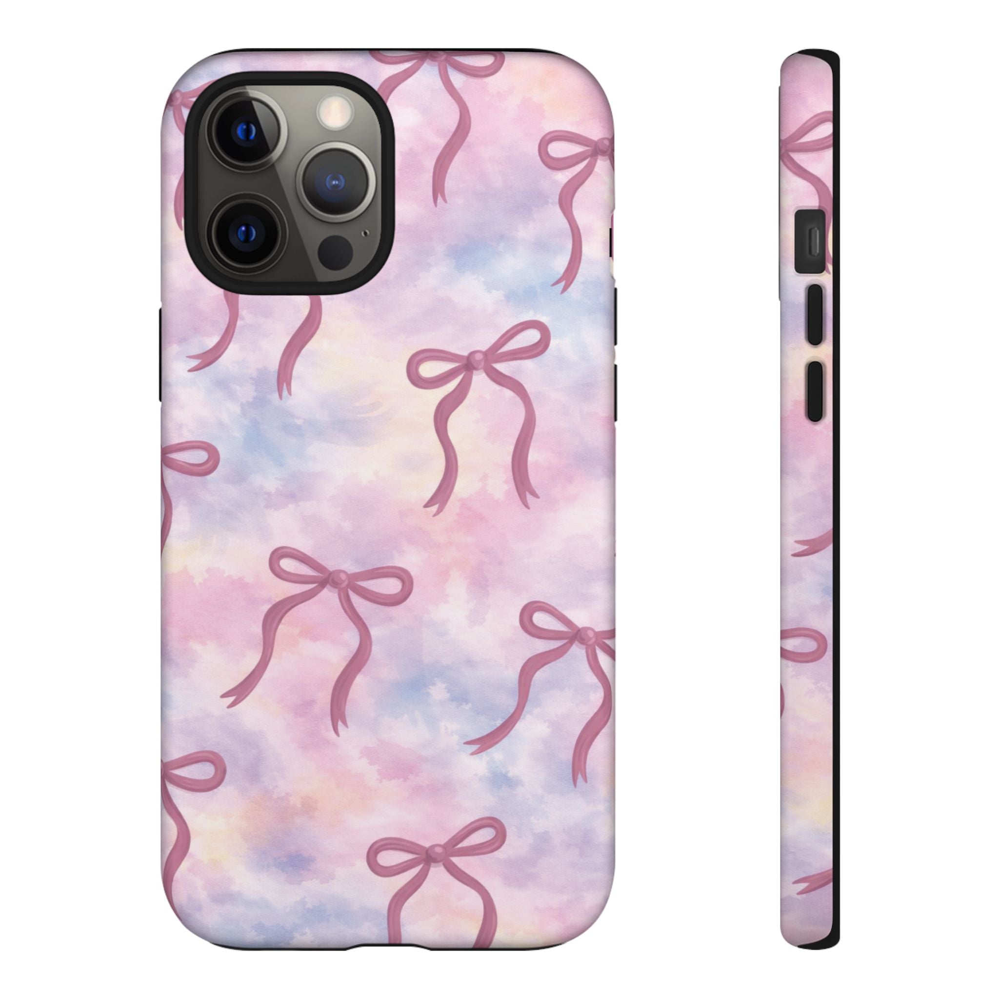Pink Watercolor Bow Phone Case — Cute Pastel iPhone & Samsung Tough Case🎀🌷