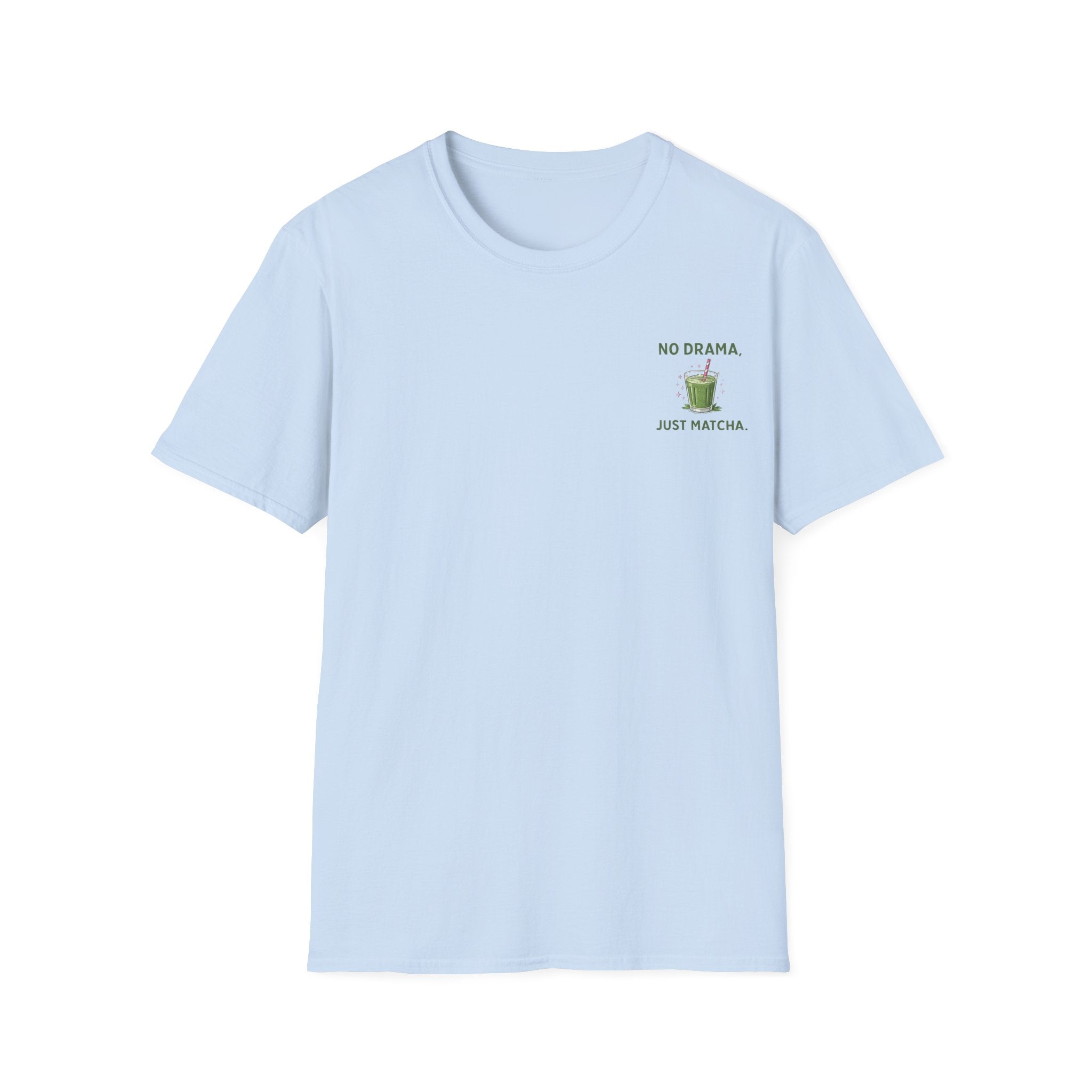 Matcha Pocket Tee — "No Drama Just Matcha" Graphic T-Shirt 🧃