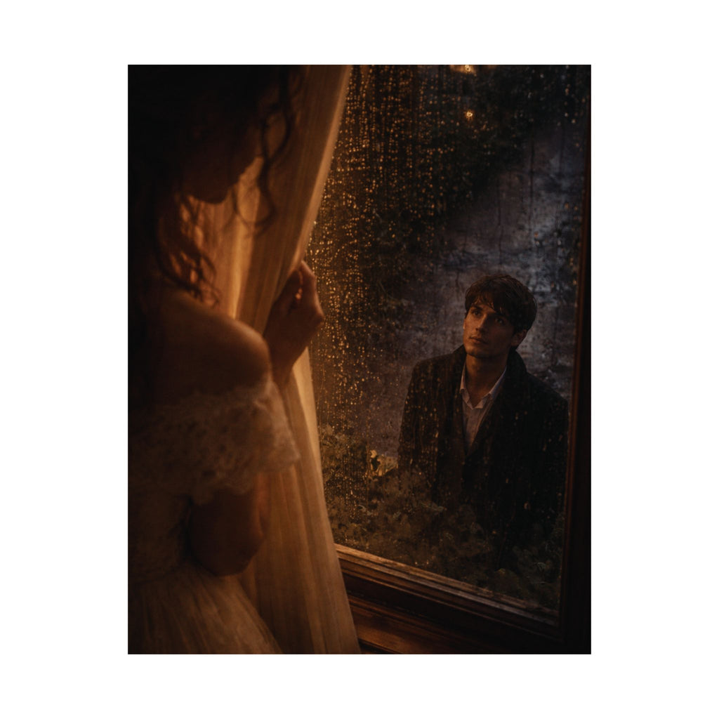 Midnight Window | A Cinematic Romance Matte Art Print 🌙🕯️