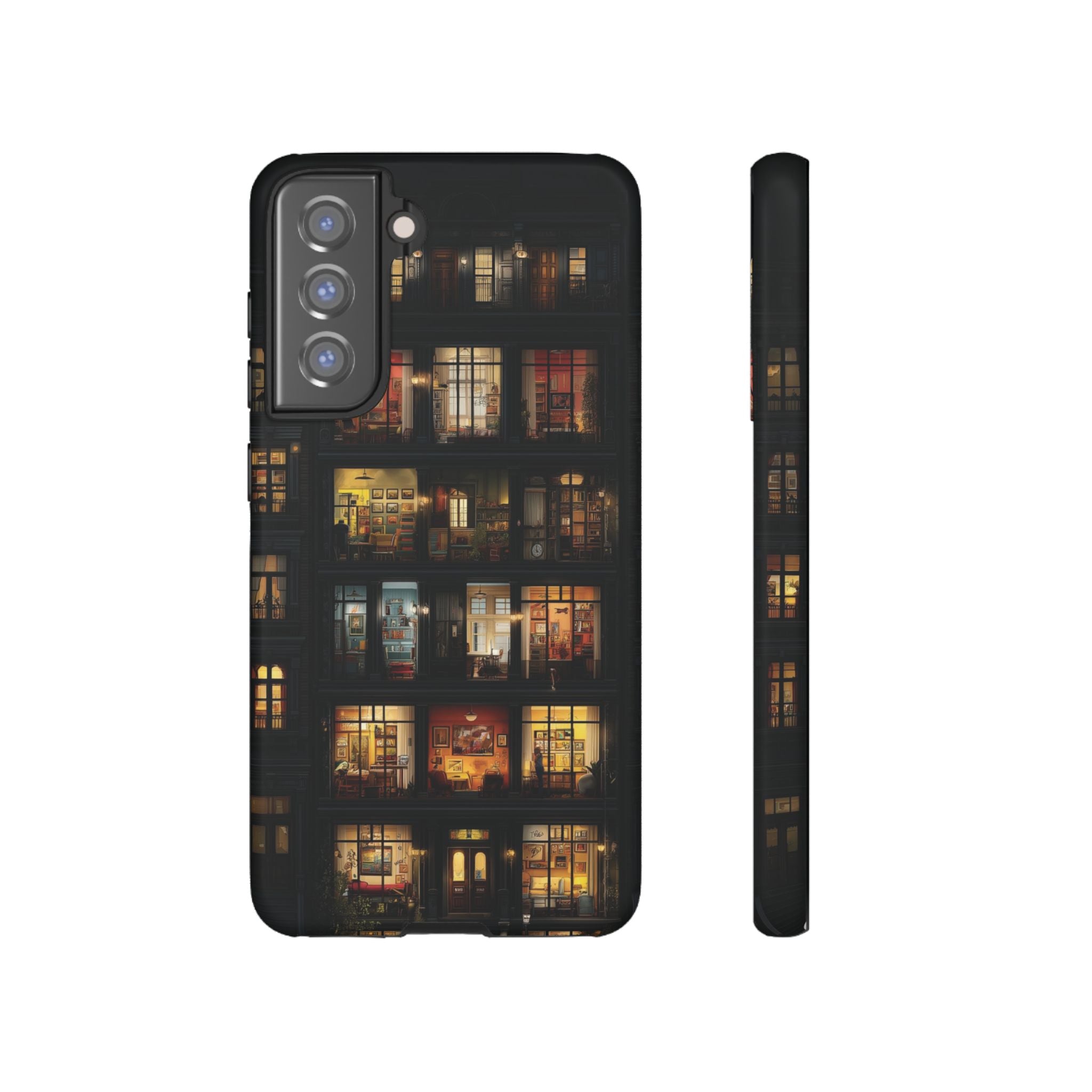 Phone Case — Cozy Apartment Window Nightscape Tough Case🌌🖤
