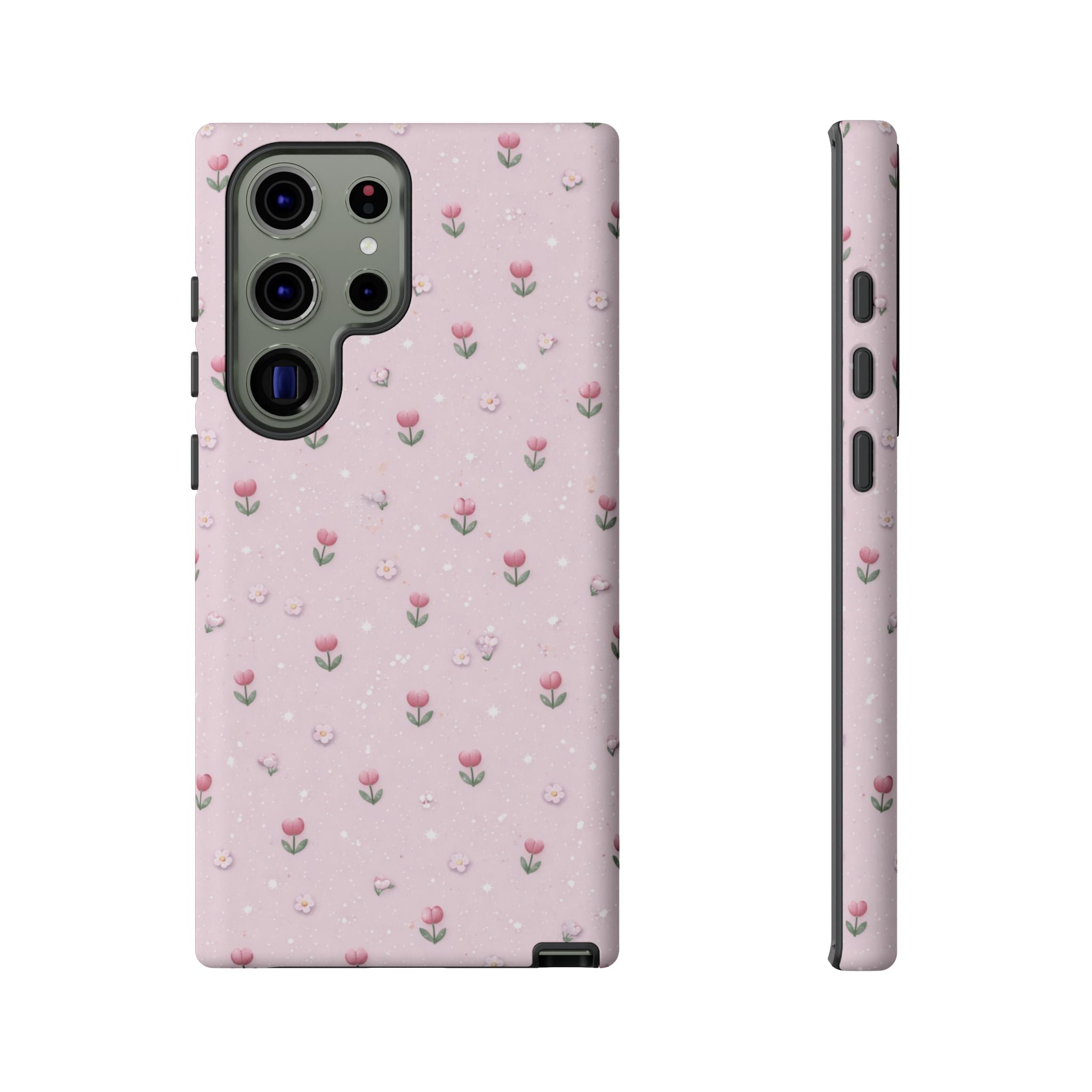 Pink Tiny Tulip Tough Phone Case - Floral Protective iPhone Cover🌷🩷