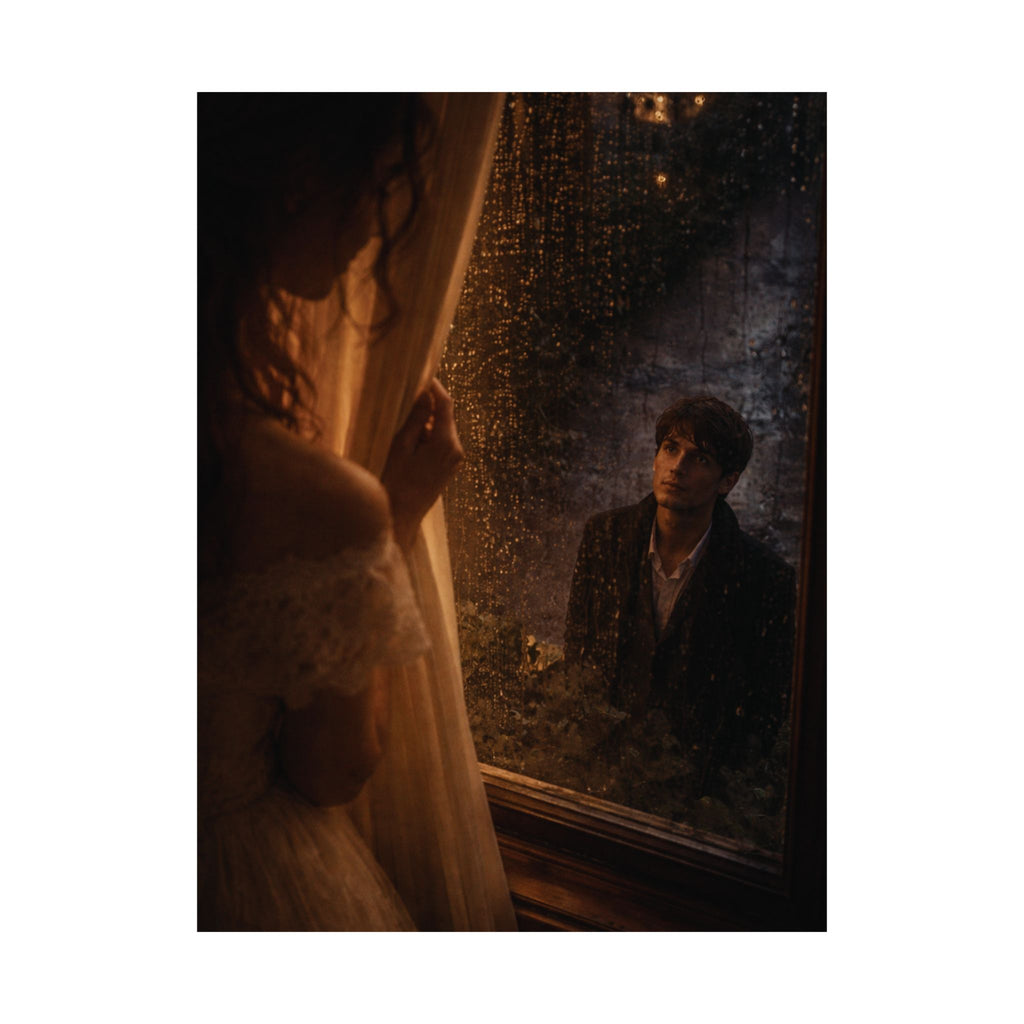 Midnight Window | A Cinematic Romance Matte Art Print 🌙🕯️