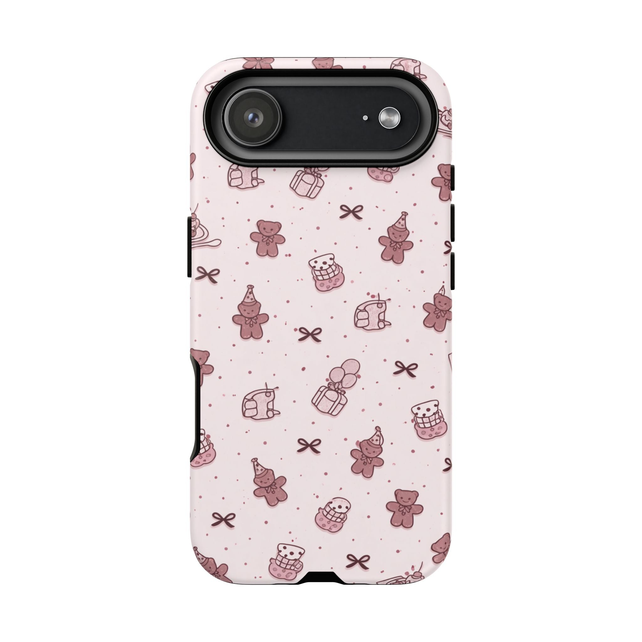 Cute Teddy Pattern Phone Case — Pink Kawaii Bear & Gift Protective Cover🧸💕
