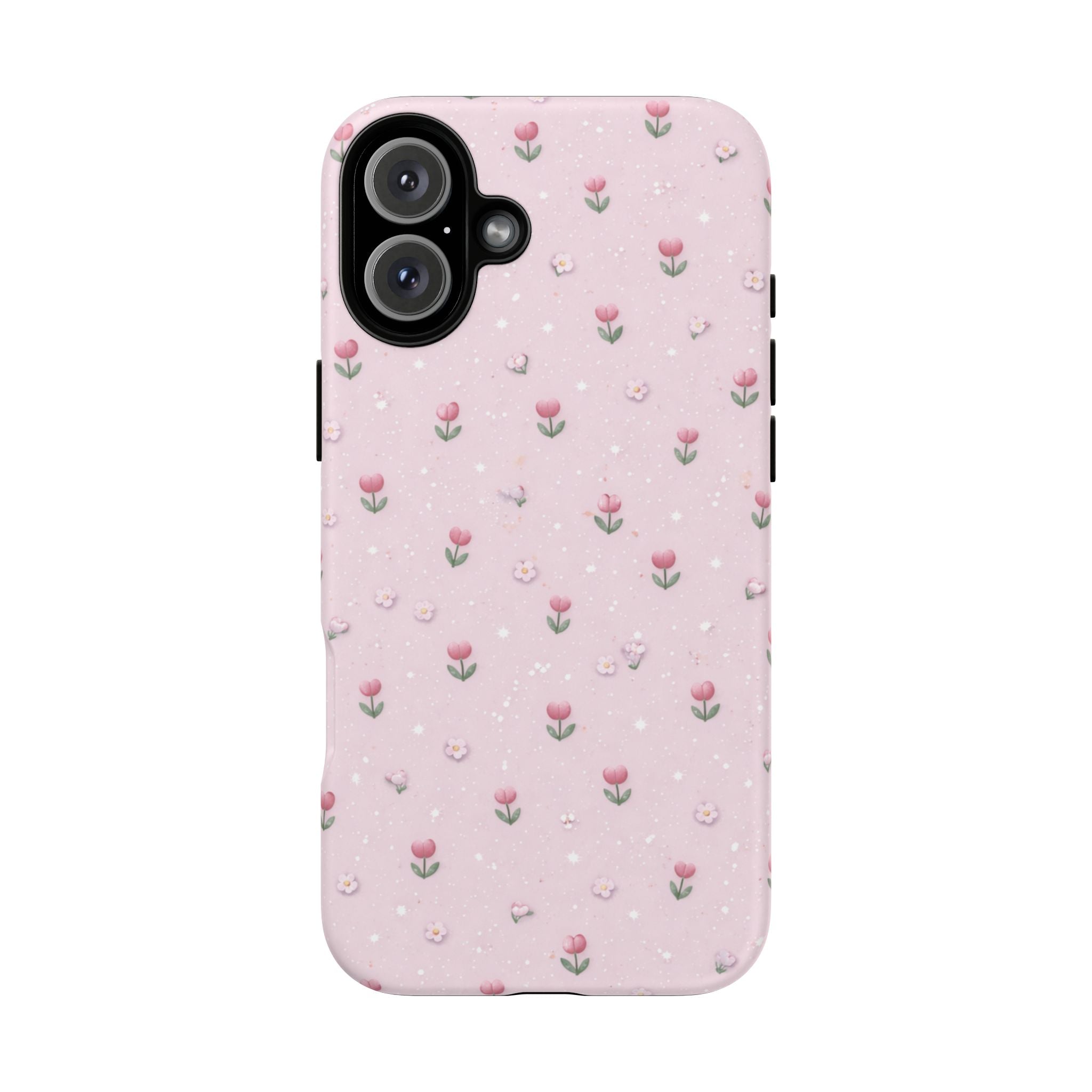 Pink Tiny Tulip Tough Phone Case - Floral Protective iPhone Cover🌷🩷