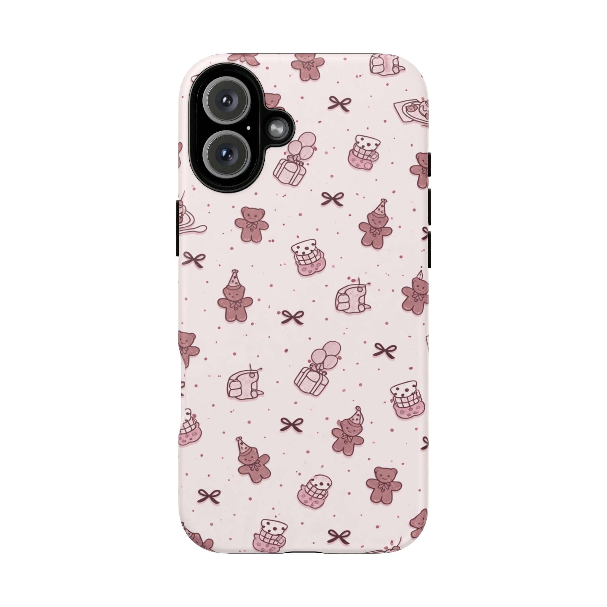 Cute Teddy Pattern Phone Case — Pink Kawaii Bear & Gift Protective Cover🧸💕
