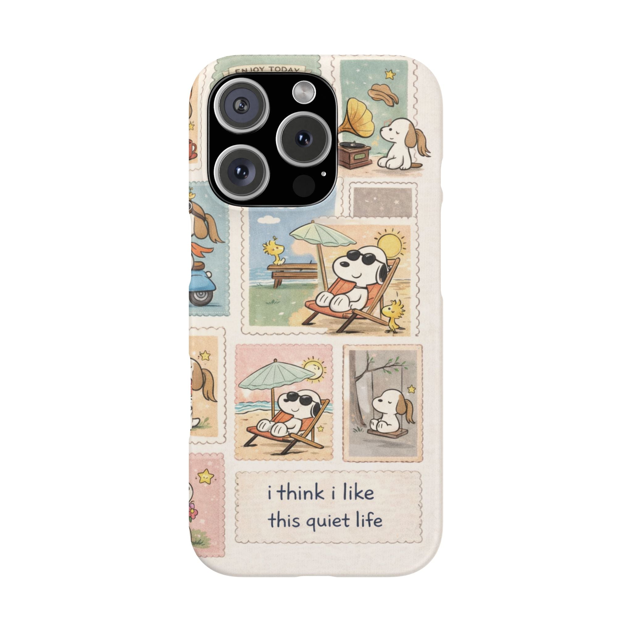 Phone Case — "I Think I Like This Quiet Life" Vintage Stamp cute dog Design🦮🐾
