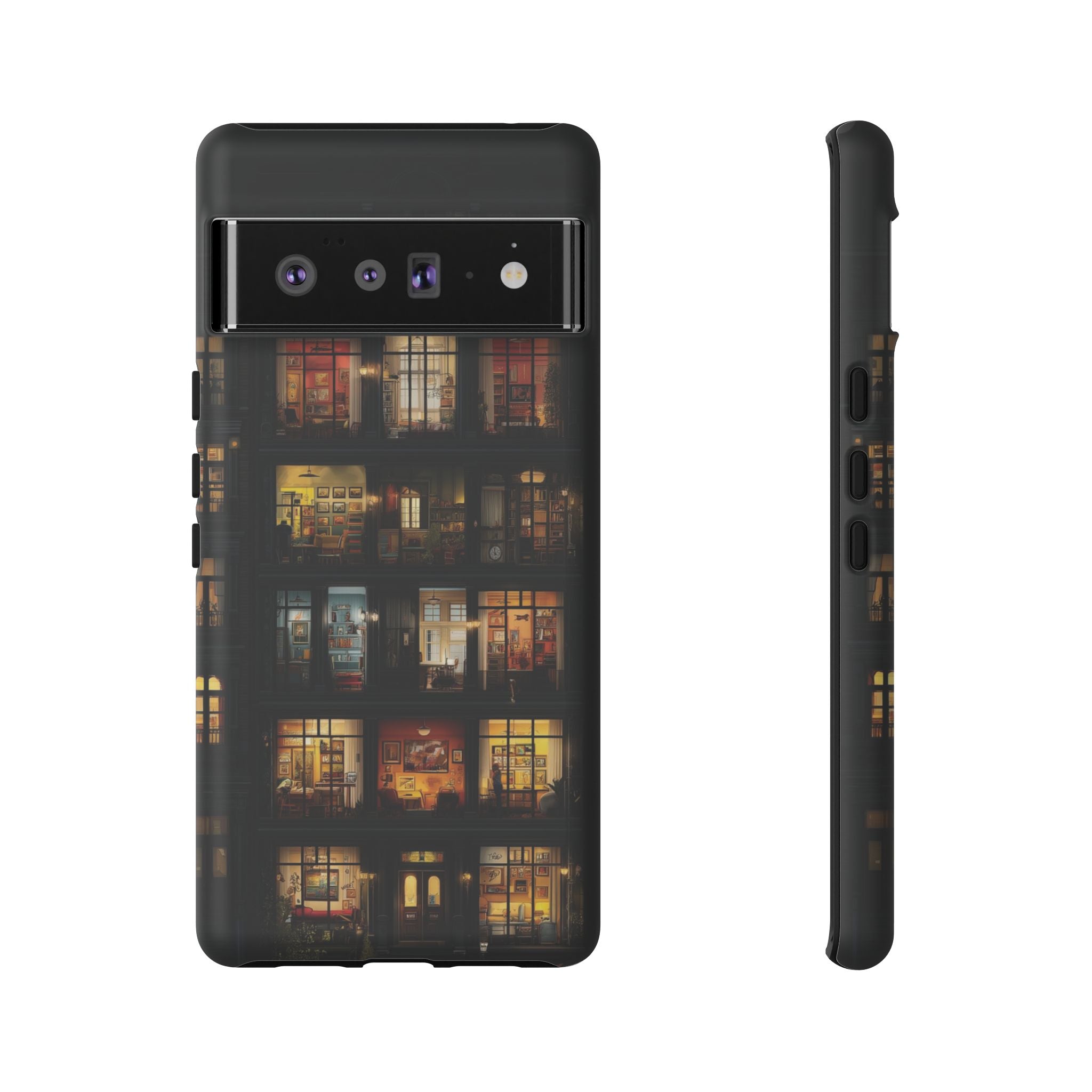 Phone Case — Cozy Apartment Window Nightscape Tough Case🌌🖤