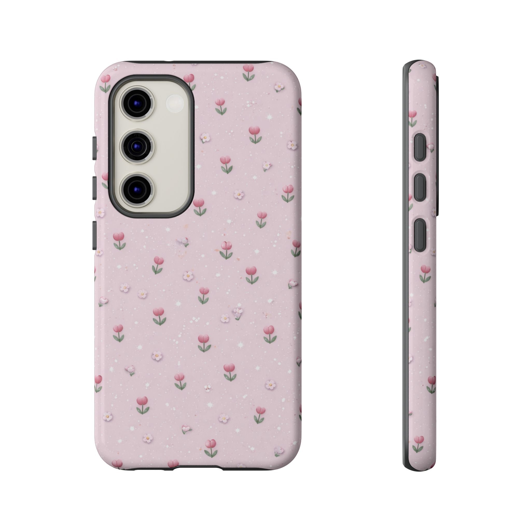 Pink Tiny Tulip Tough Phone Case - Floral Protective iPhone Cover🌷🩷