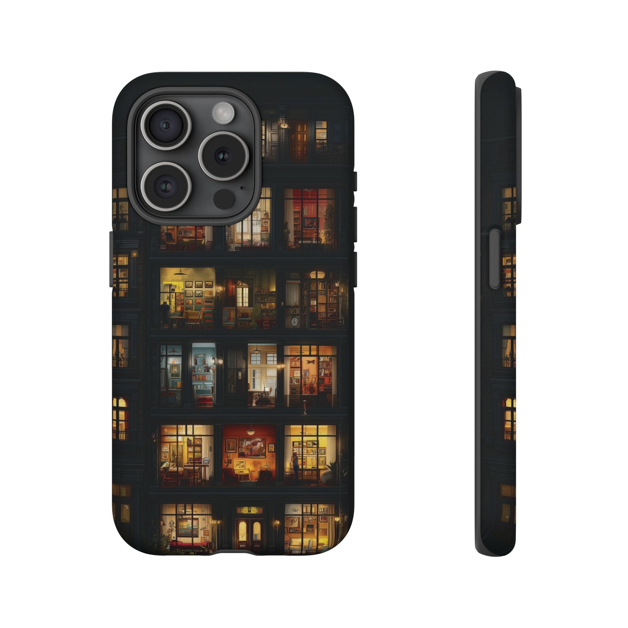 Phone Case — Cozy Apartment Window Nightscape Tough Case🌌🖤