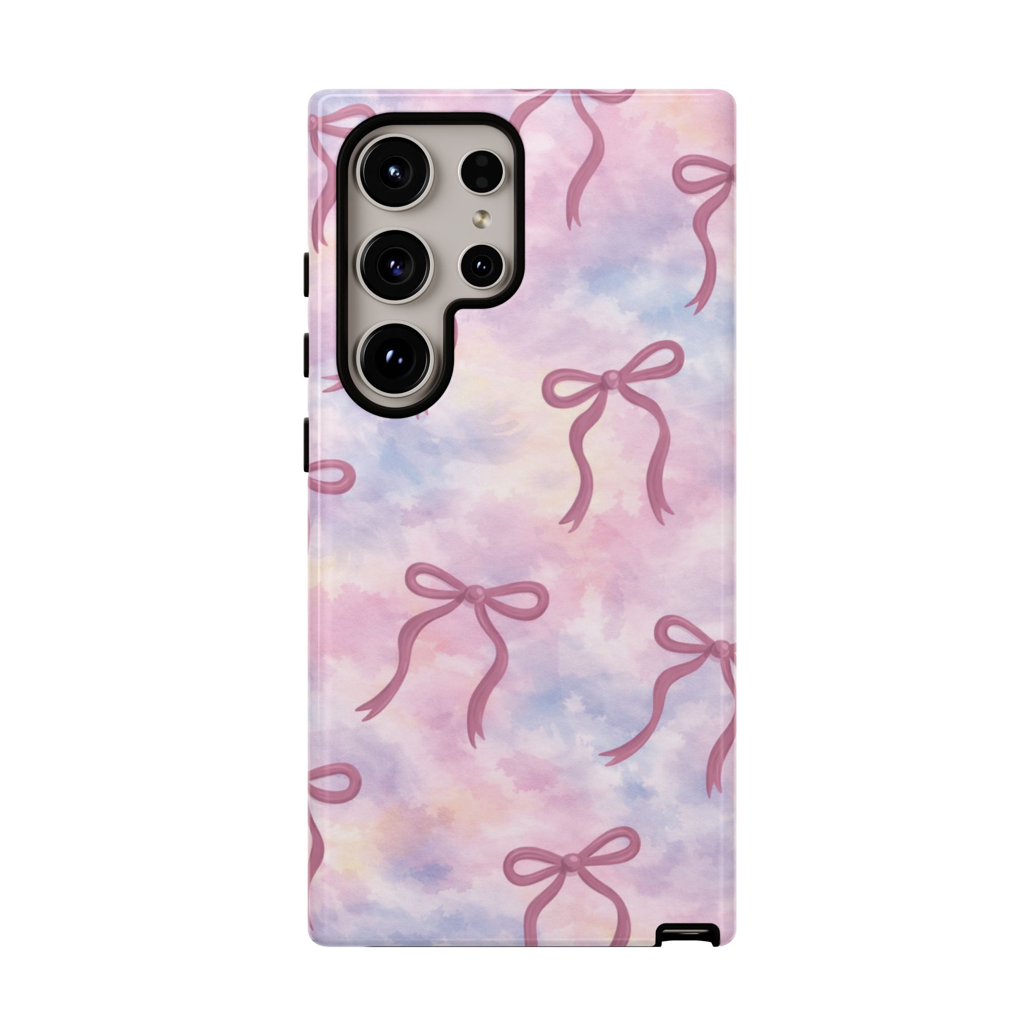 Pink Watercolor Bow Phone Case — Cute Pastel iPhone & Samsung Tough Case🎀🌷