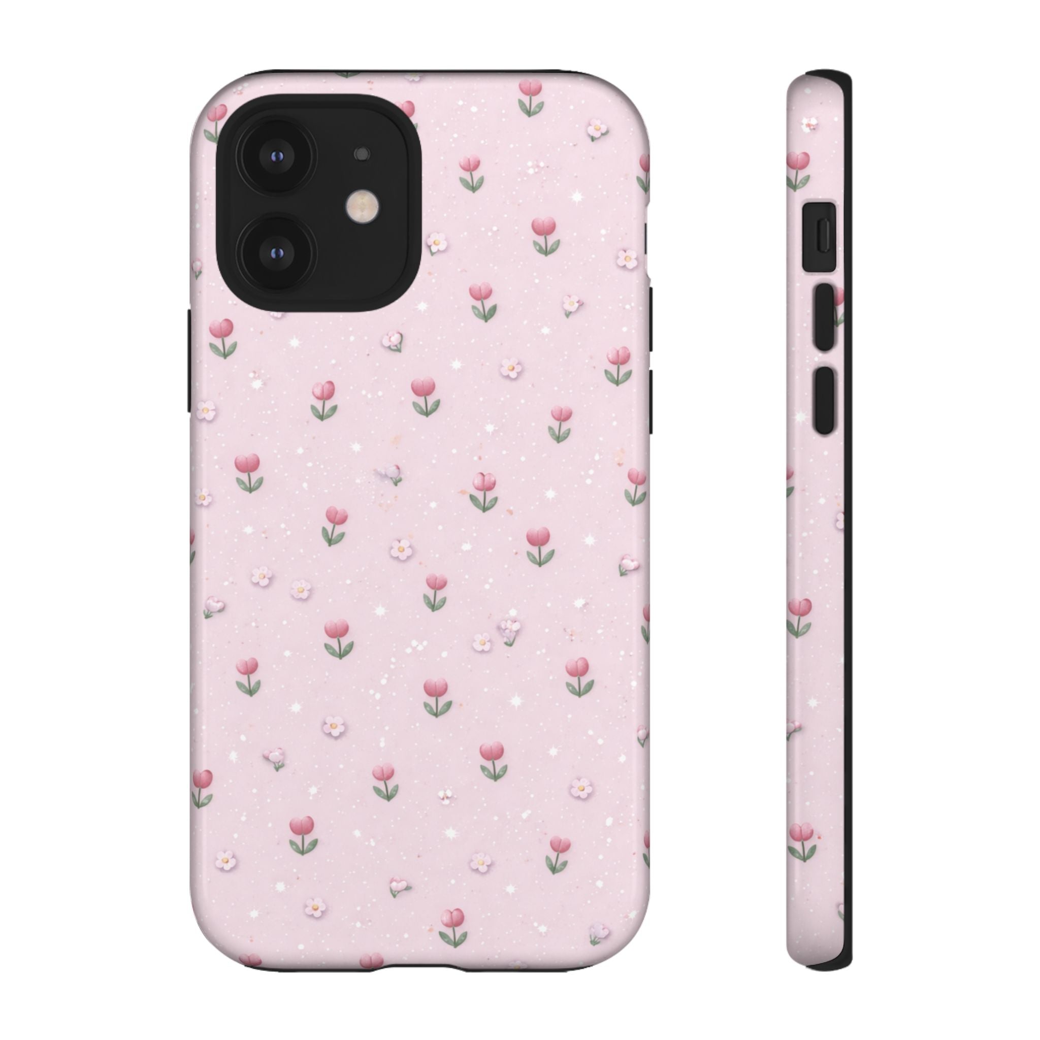 Pink Tiny Tulip Tough Phone Case - Floral Protective iPhone Cover🌷🩷