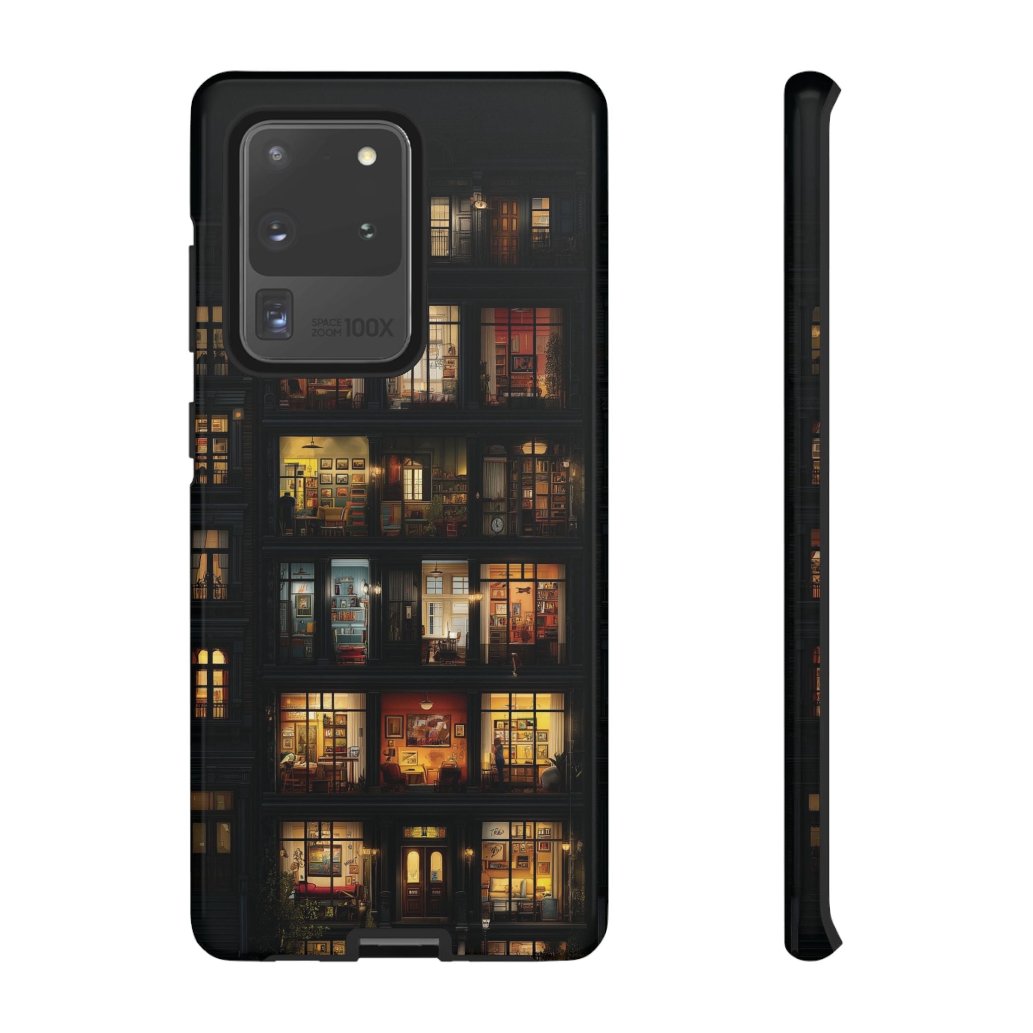 Phone Case — Cozy Apartment Window Nightscape Tough Case🌌🖤