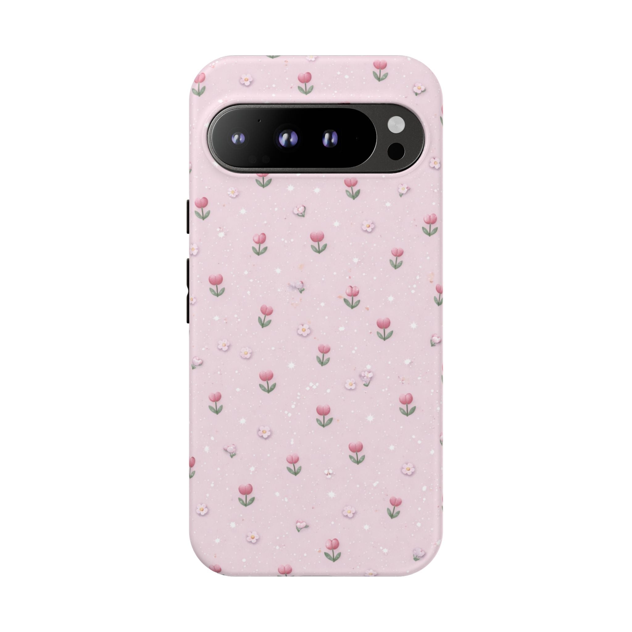 Pink Tiny Tulip Tough Phone Case - Floral Protective iPhone Cover🌷🩷
