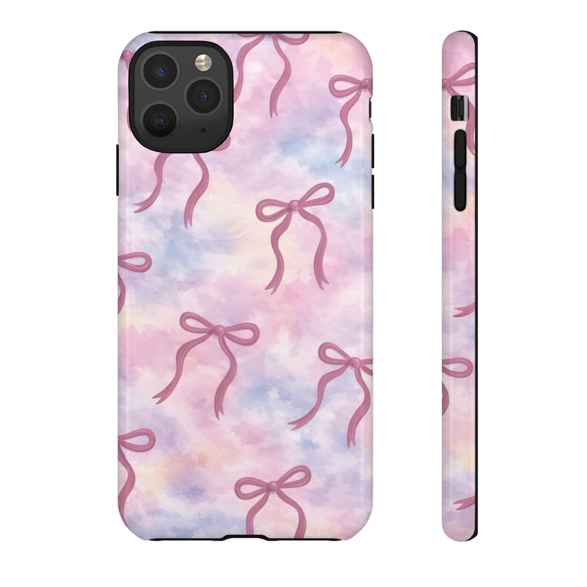 Pink Watercolor Bow Phone Case — Cute Pastel iPhone & Samsung Tough Case🎀🌷