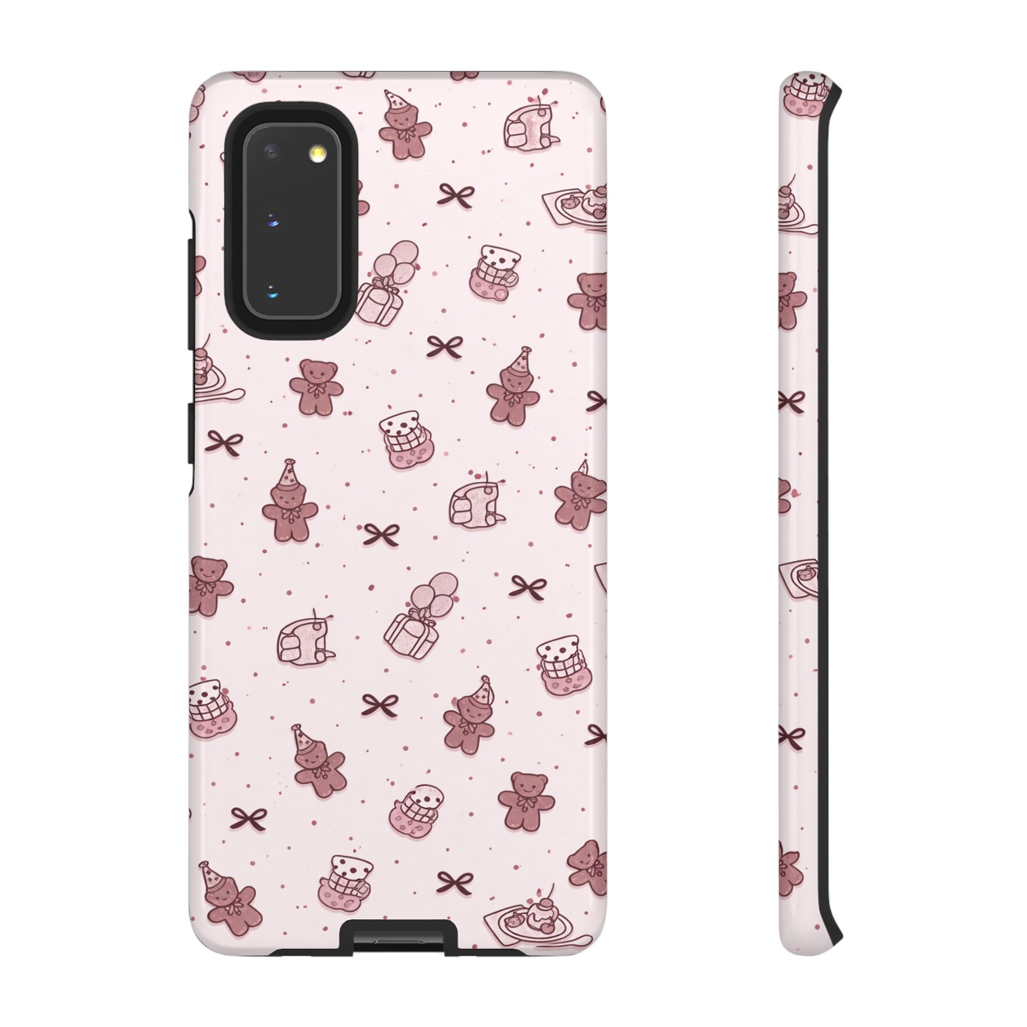 Cute Teddy Pattern Phone Case — Pink Kawaii Bear & Gift Protective Cover🧸💕