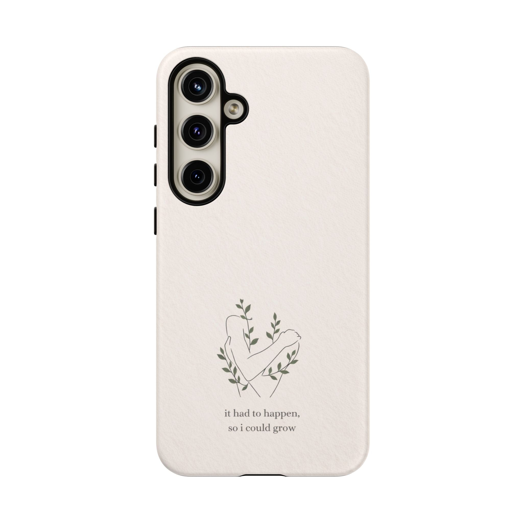 Floral Heart Phone Case – "It Had to Happen, So I Could Grow" Inspirational iPhone Cover🌷