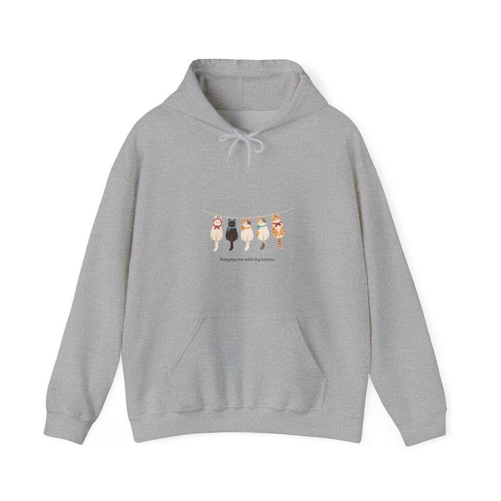 Cat Walk Hoodie — Cute Cats Lineup Graphic Sweatshirt🐈🐈‍⬛