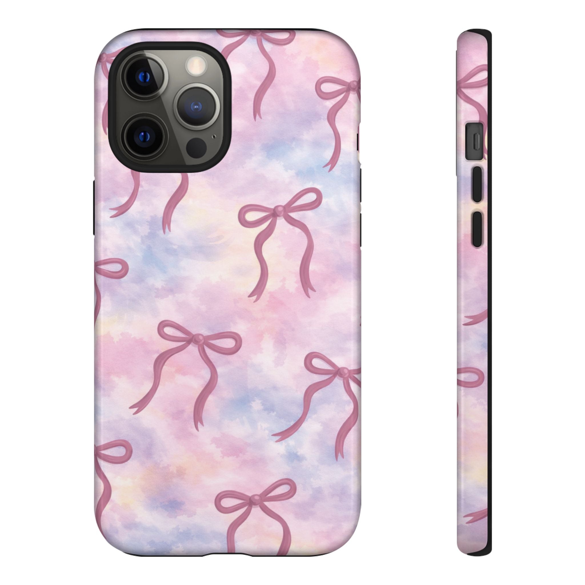 Pink Watercolor Bow Phone Case — Cute Pastel iPhone & Samsung Tough Case🎀🌷