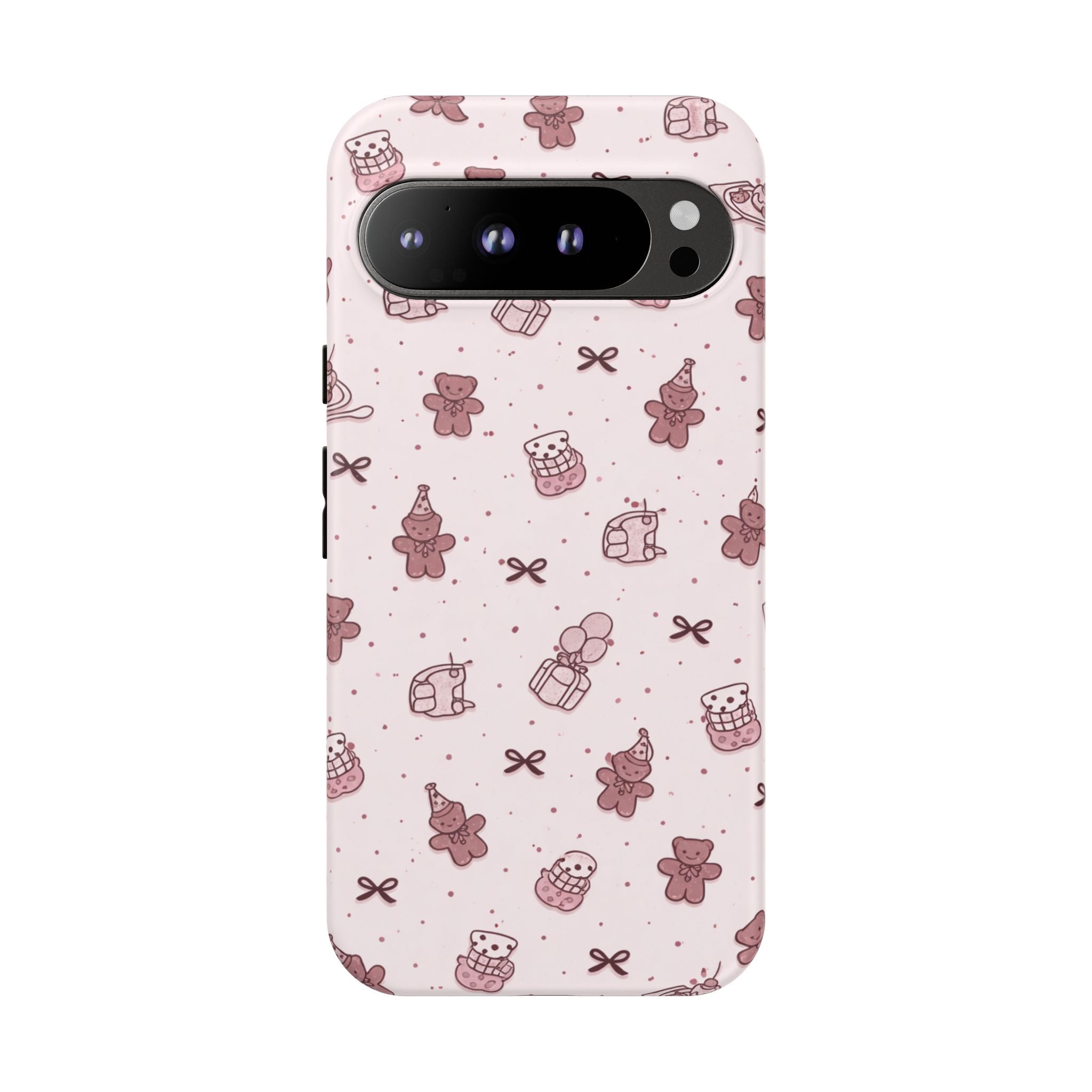 Cute Teddy Pattern Phone Case — Pink Kawaii Bear & Gift Protective Cover🧸💕