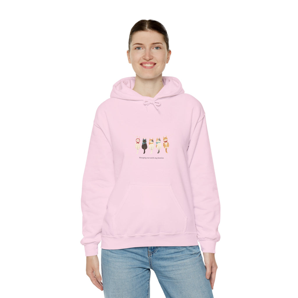 Cat Walk Hoodie — Cute Cats Lineup Graphic Sweatshirt🐈🐈‍⬛
