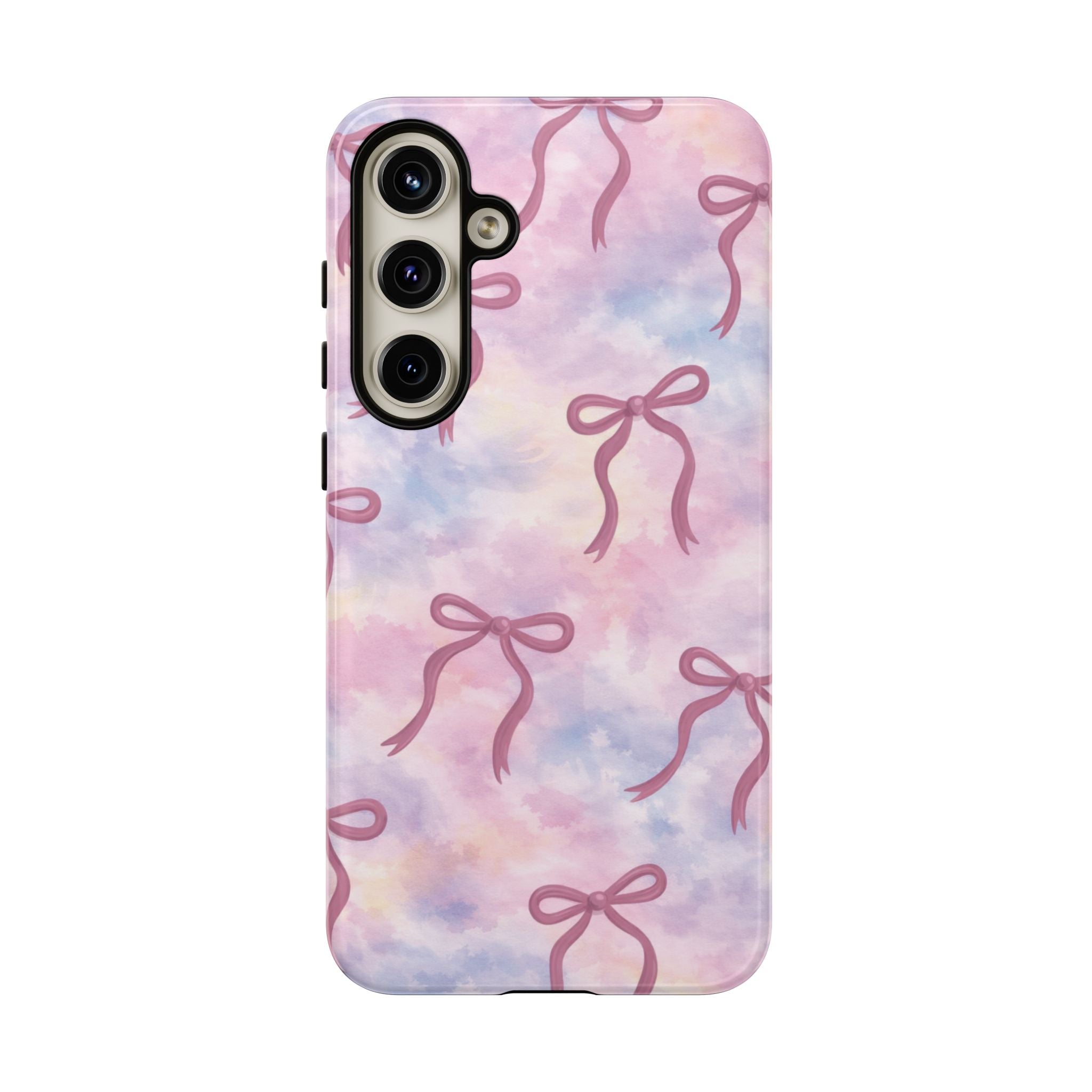 Pink Watercolor Bow Phone Case — Cute Pastel iPhone & Samsung Tough Case🎀🌷