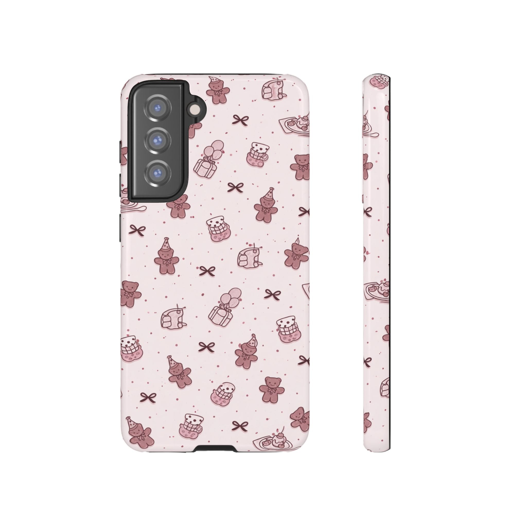 Cute Teddy Pattern Phone Case — Pink Kawaii Bear & Gift Protective Cover🧸💕
