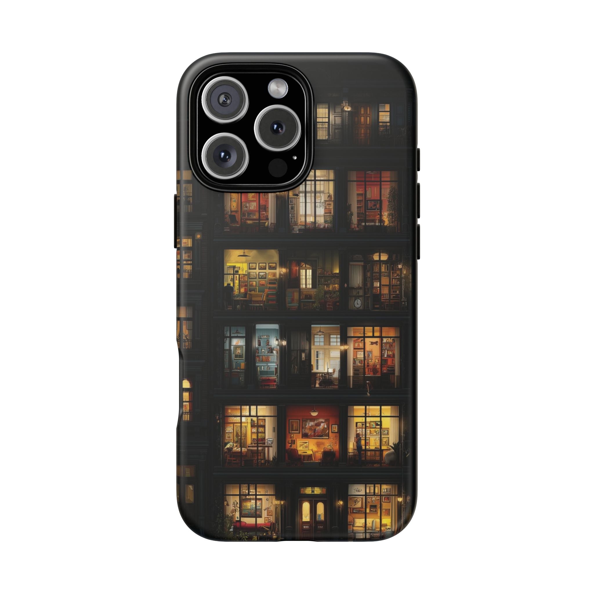 Phone Case — Cozy Apartment Window Nightscape Tough Case🌌🖤