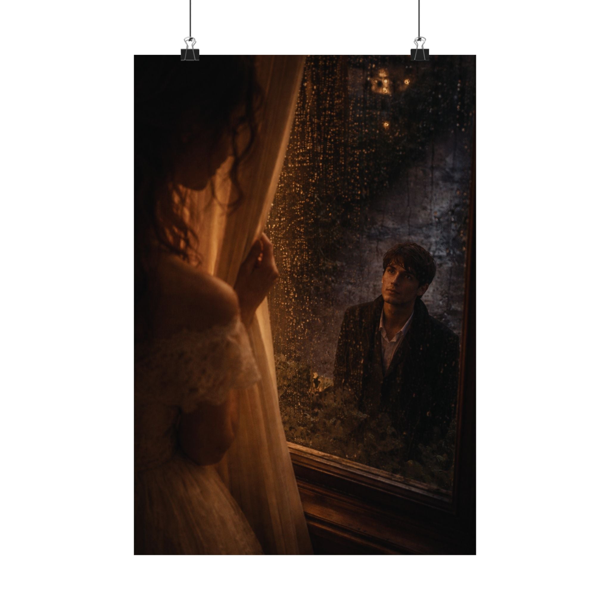 Midnight Window | A Cinematic Romance Matte Art Print 🌙🕯️