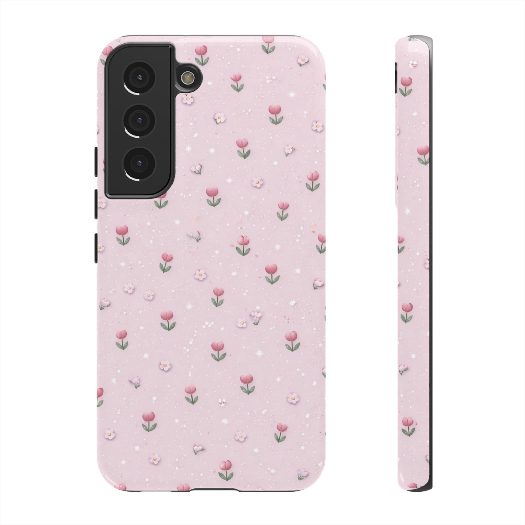 Pink Tiny Tulip Tough Phone Case - Floral Protective iPhone Cover🌷🩷