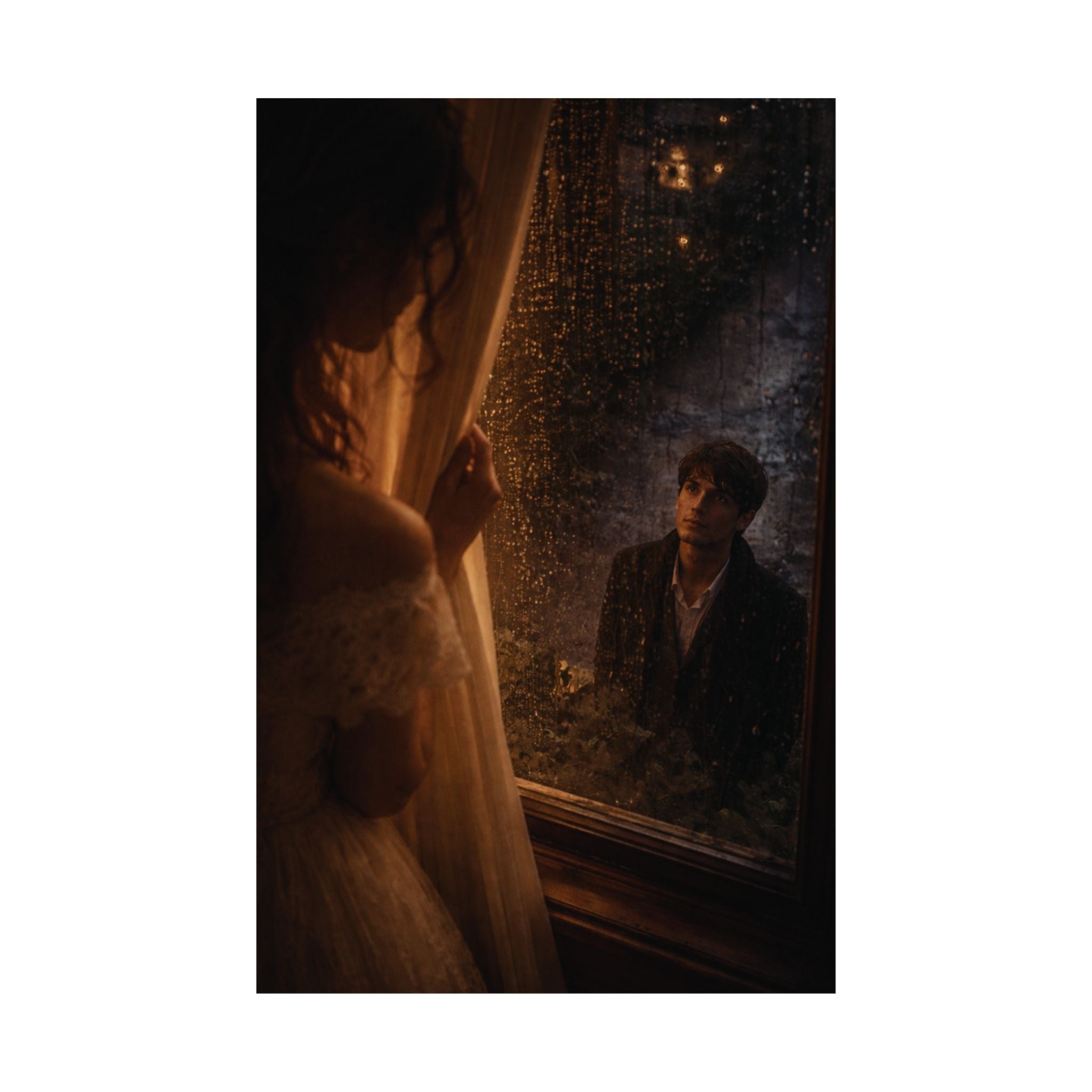 Midnight Window | A Cinematic Romance Matte Art Print 🌙🕯️