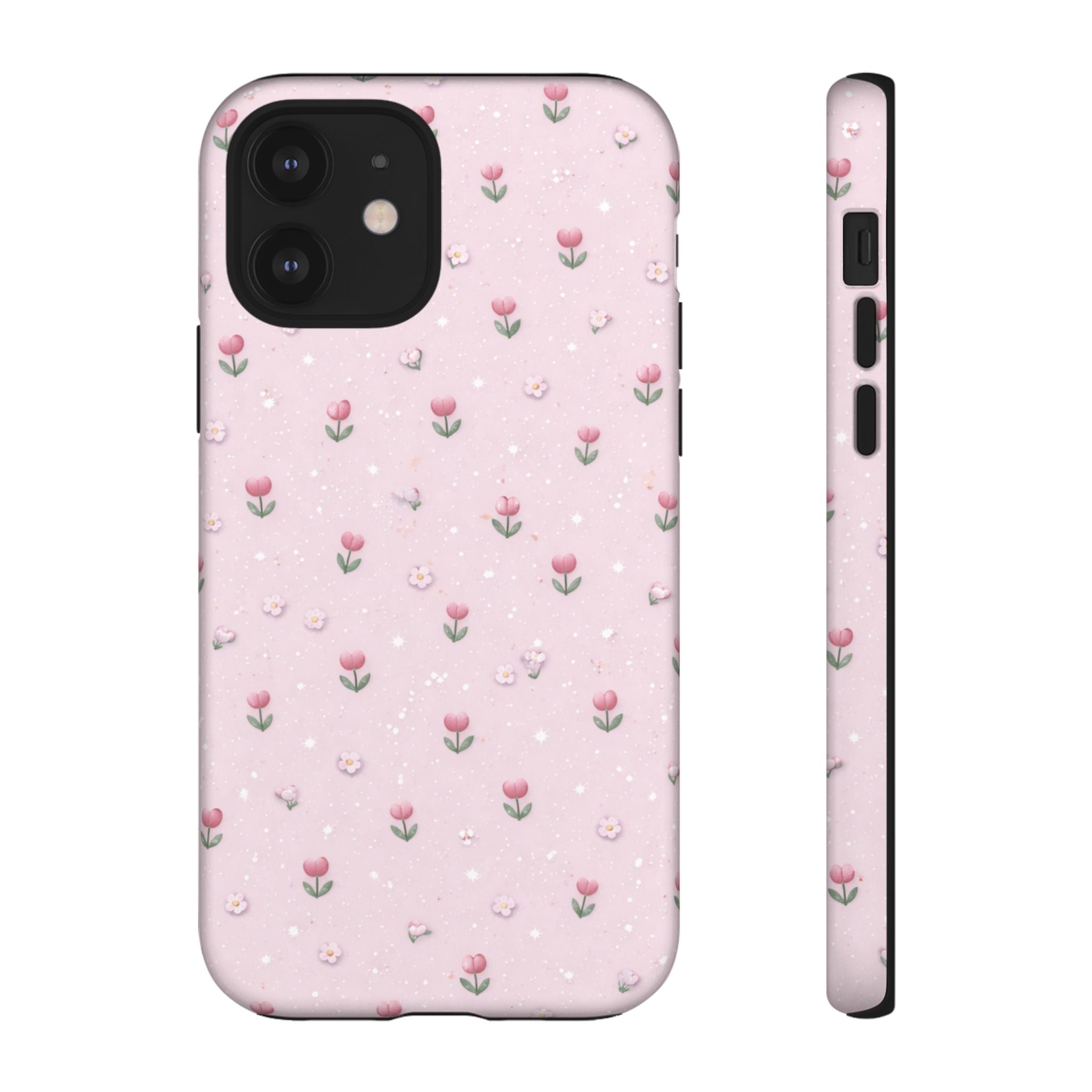 Pink Tiny Tulip Tough Phone Case - Floral Protective iPhone Cover🌷🩷